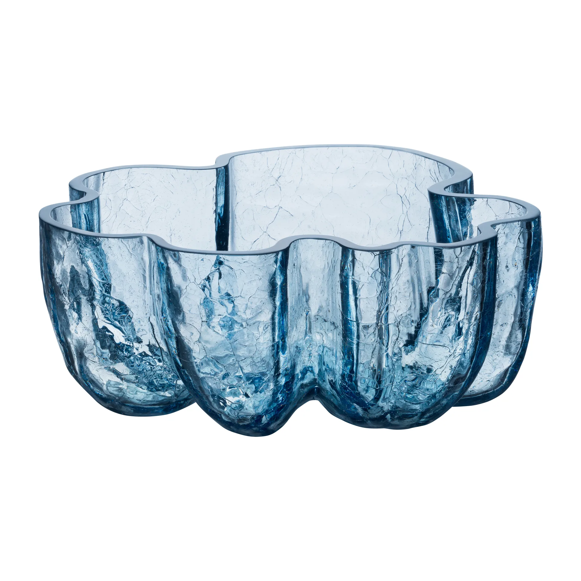 Crackle Schale 10,5 cm, Rundes Glas (Blau) Kosta Boda
