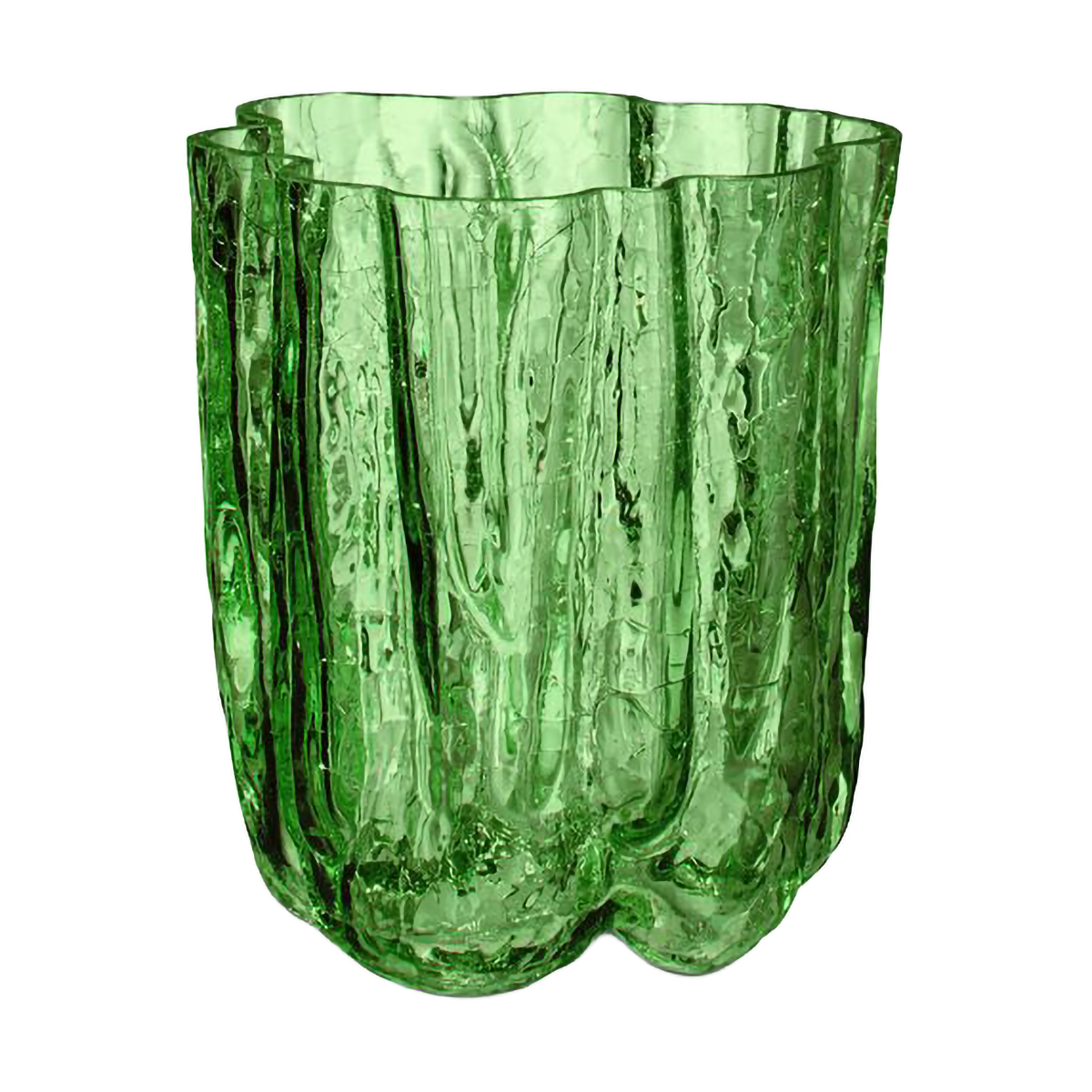 Kosta Boda Crackle Vase 12,1 cm Dunkelgrün