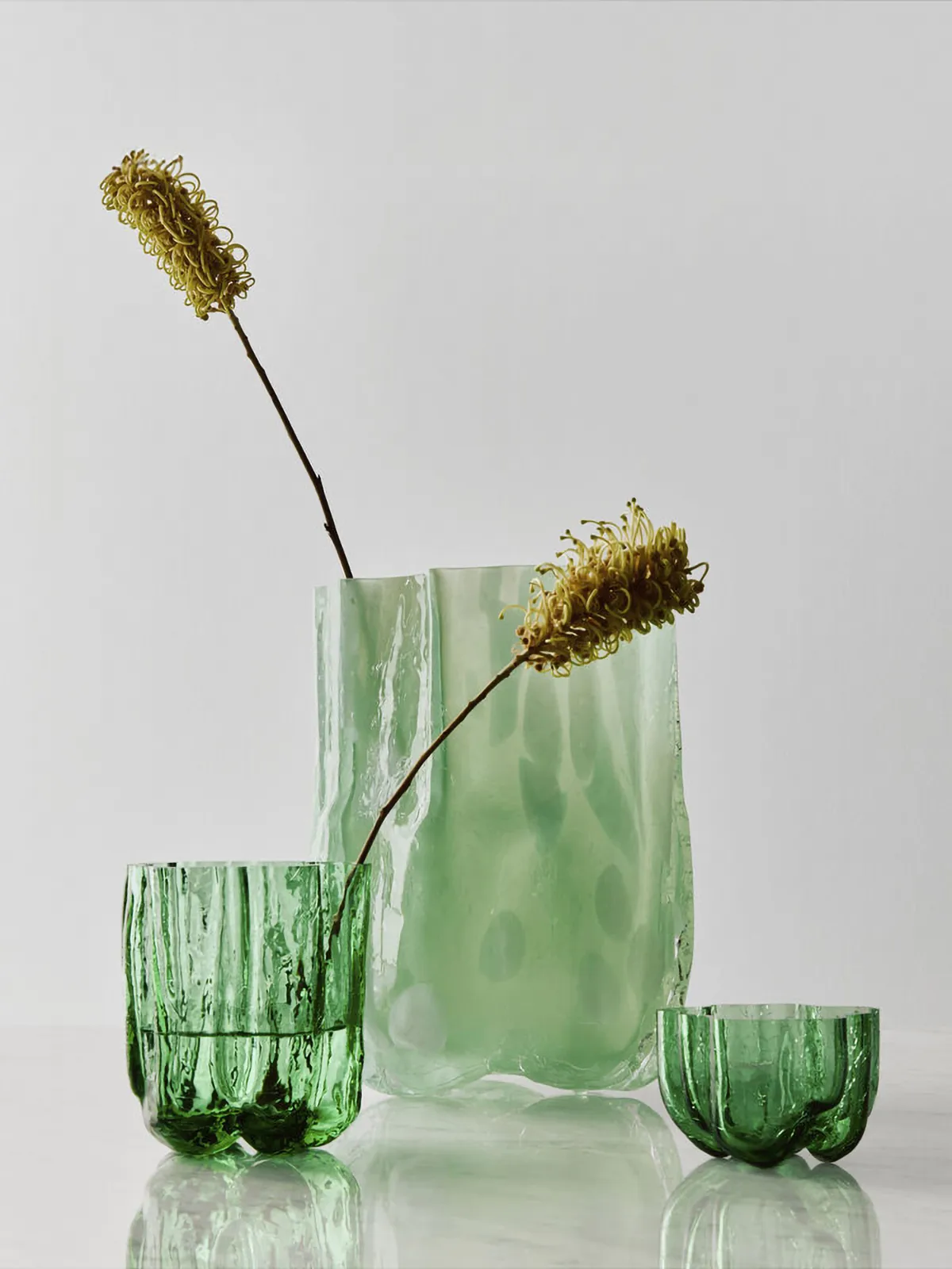 Crackle Vase 12,1 cm, Dunkelgrün Kosta Boda