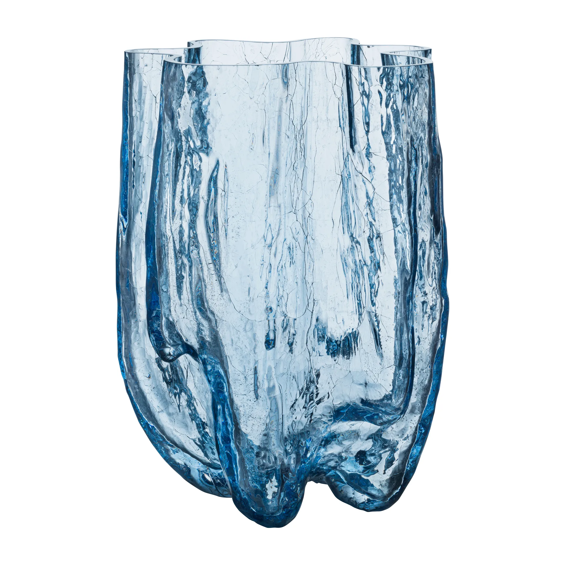 Crackle Vase 37 cm, Rundes Glas Kosta Boda