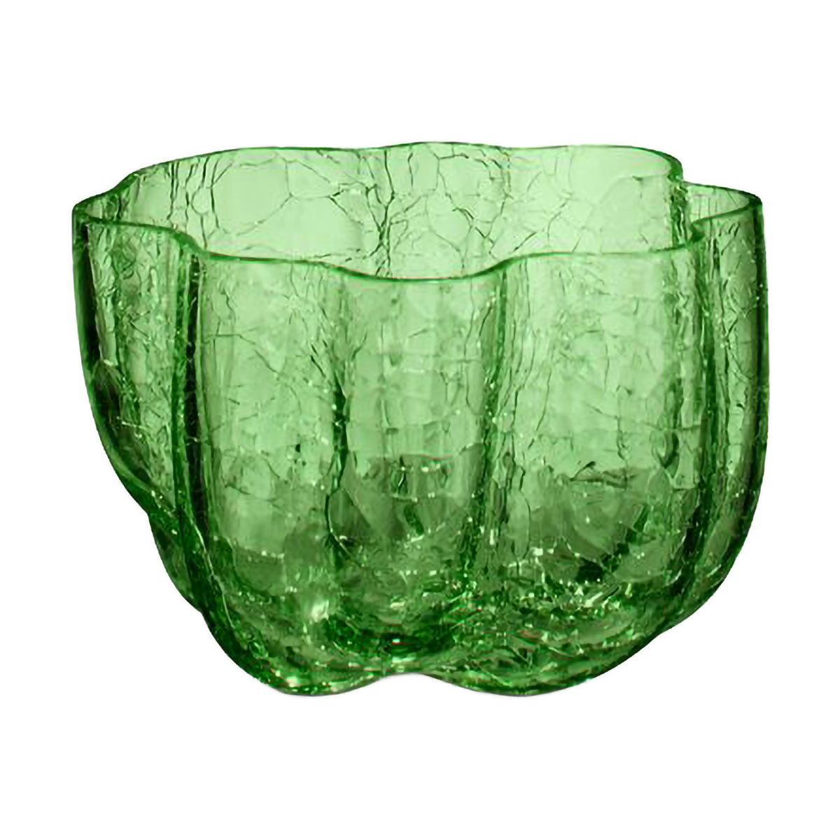 Kosta Boda Crackle Windlicht 5,8 cm Dunkelgrün