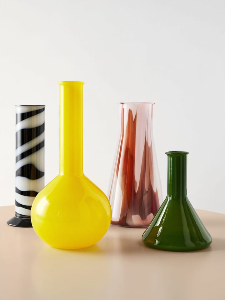 Lab Erlenmeyer Vase 30,5 cm, Rot-weiß-rosa Kosta Boda