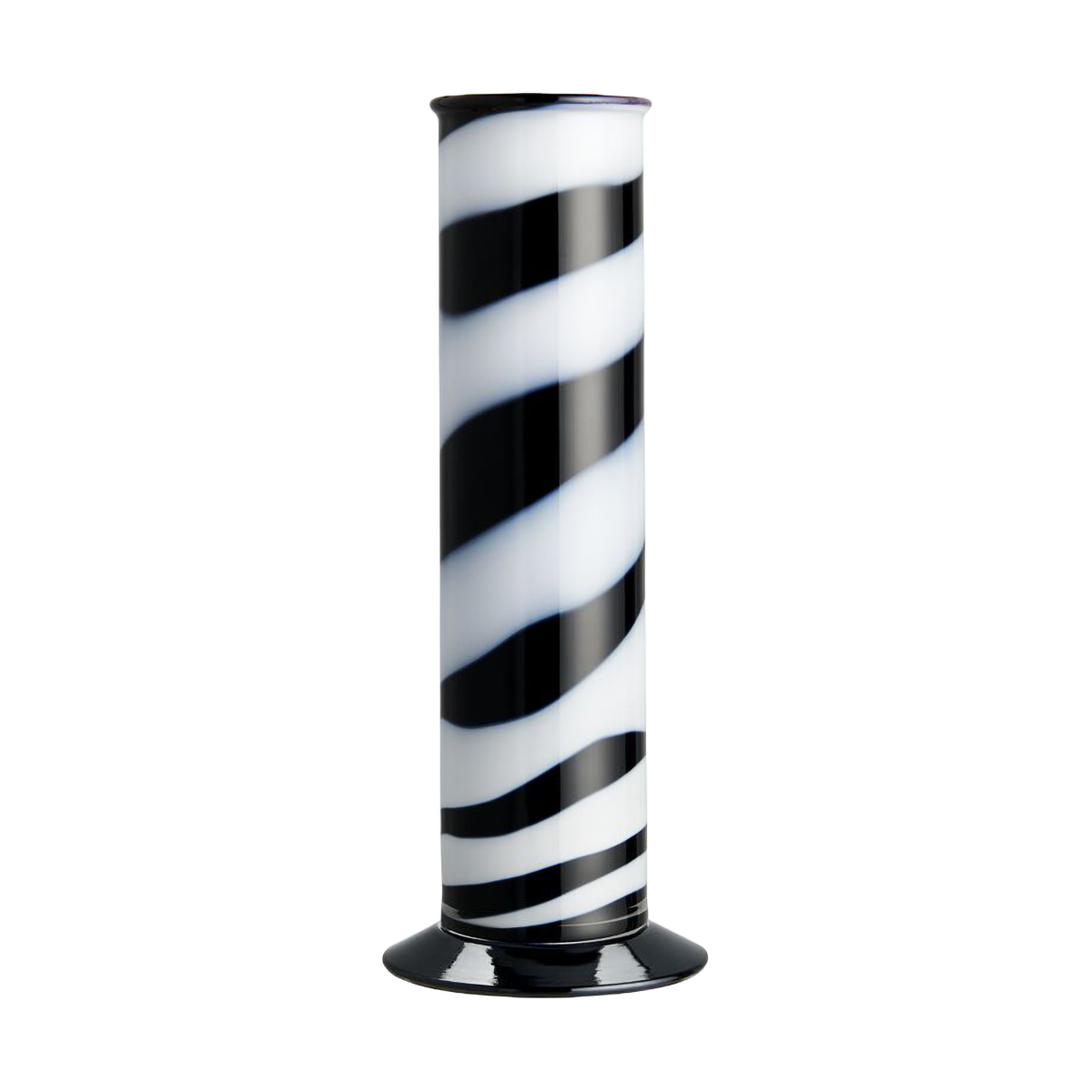 Kosta Boda Laborzylinder Vase 30 cm Schwarz-weiß
