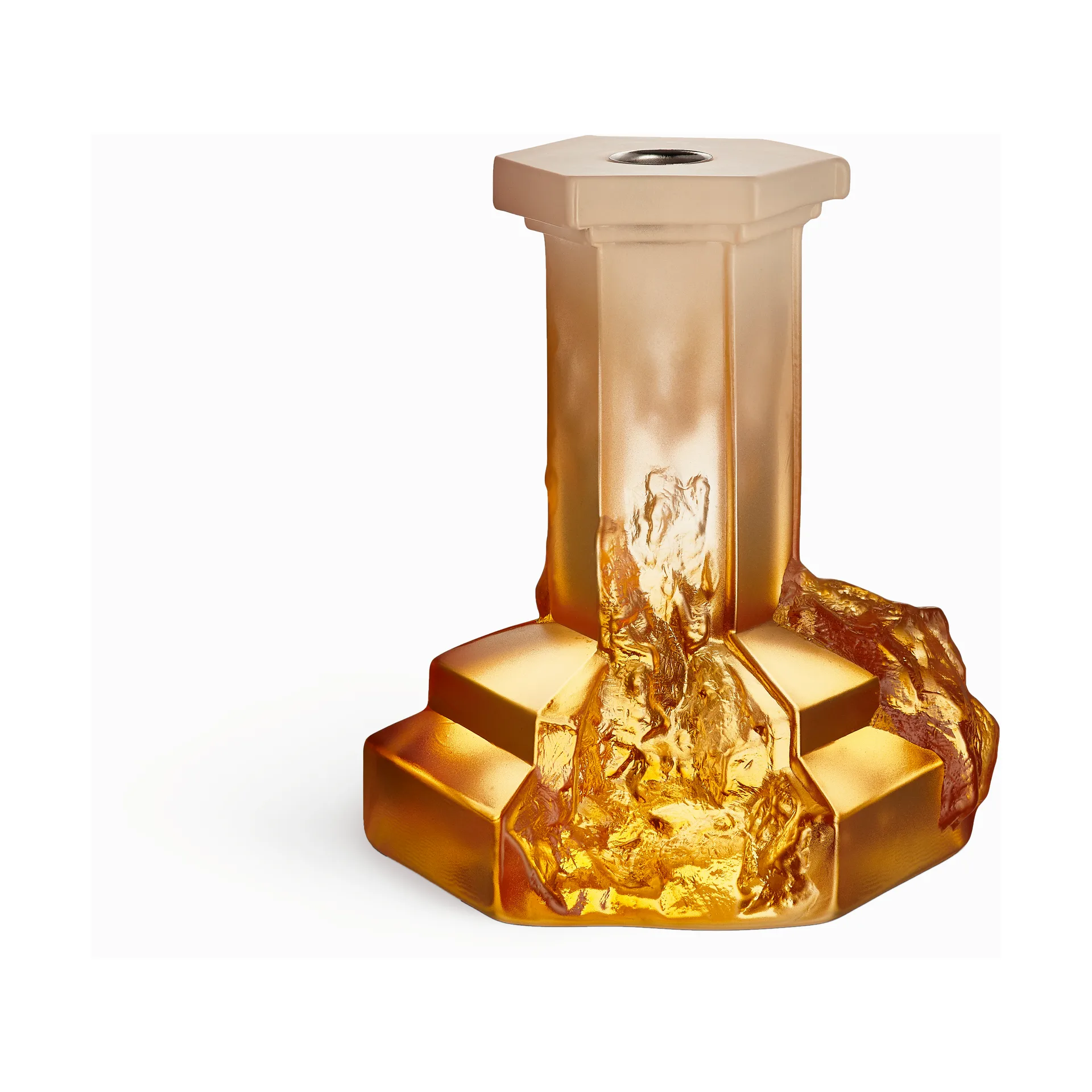 Rocky Baroque Kerzenhalter 175mm, Bernsteinfarbener Dunst Kosta Boda