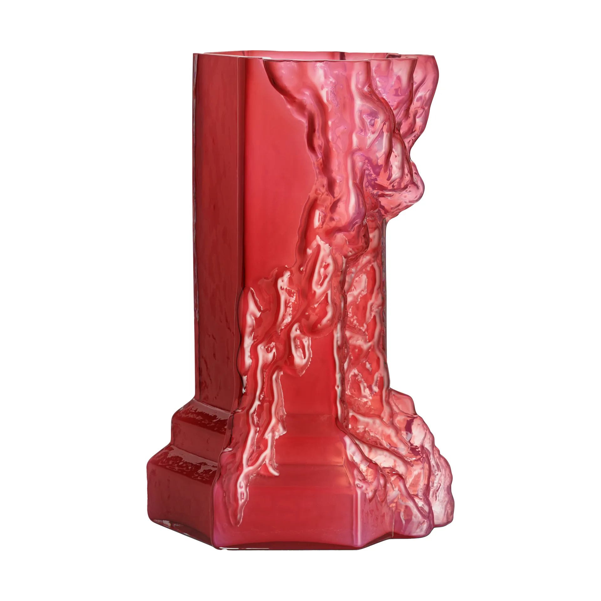 Rocky Baroque Vase 35 cm, Hot Pink Kosta Boda