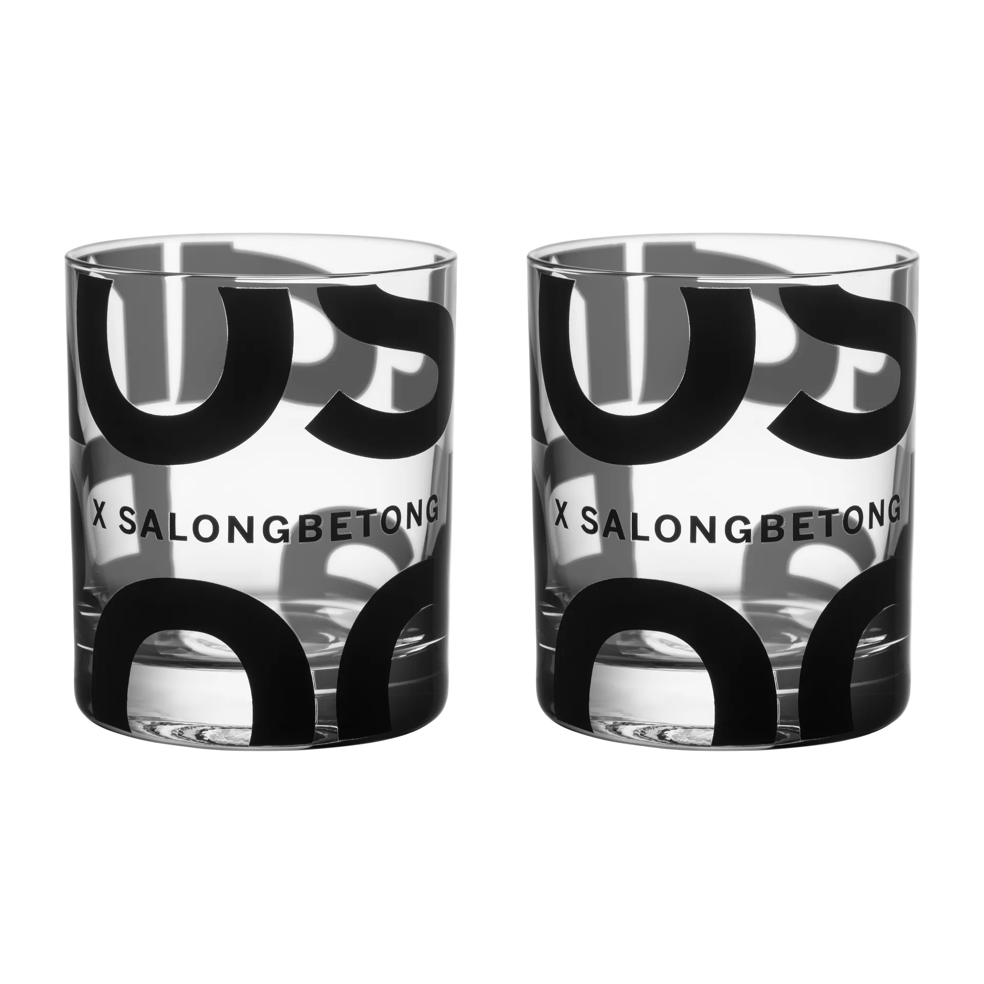 Salong Betong DOF Glas 35cl 2er Pack, Klar-schwarz Kosta Boda