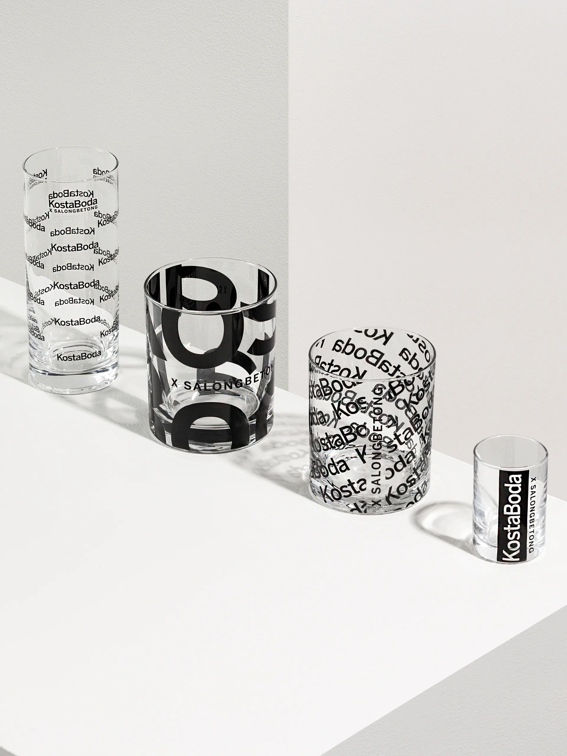 Salong Betong DOF Glas 35cl 2er Pack, Klar-schwarz Kosta Boda