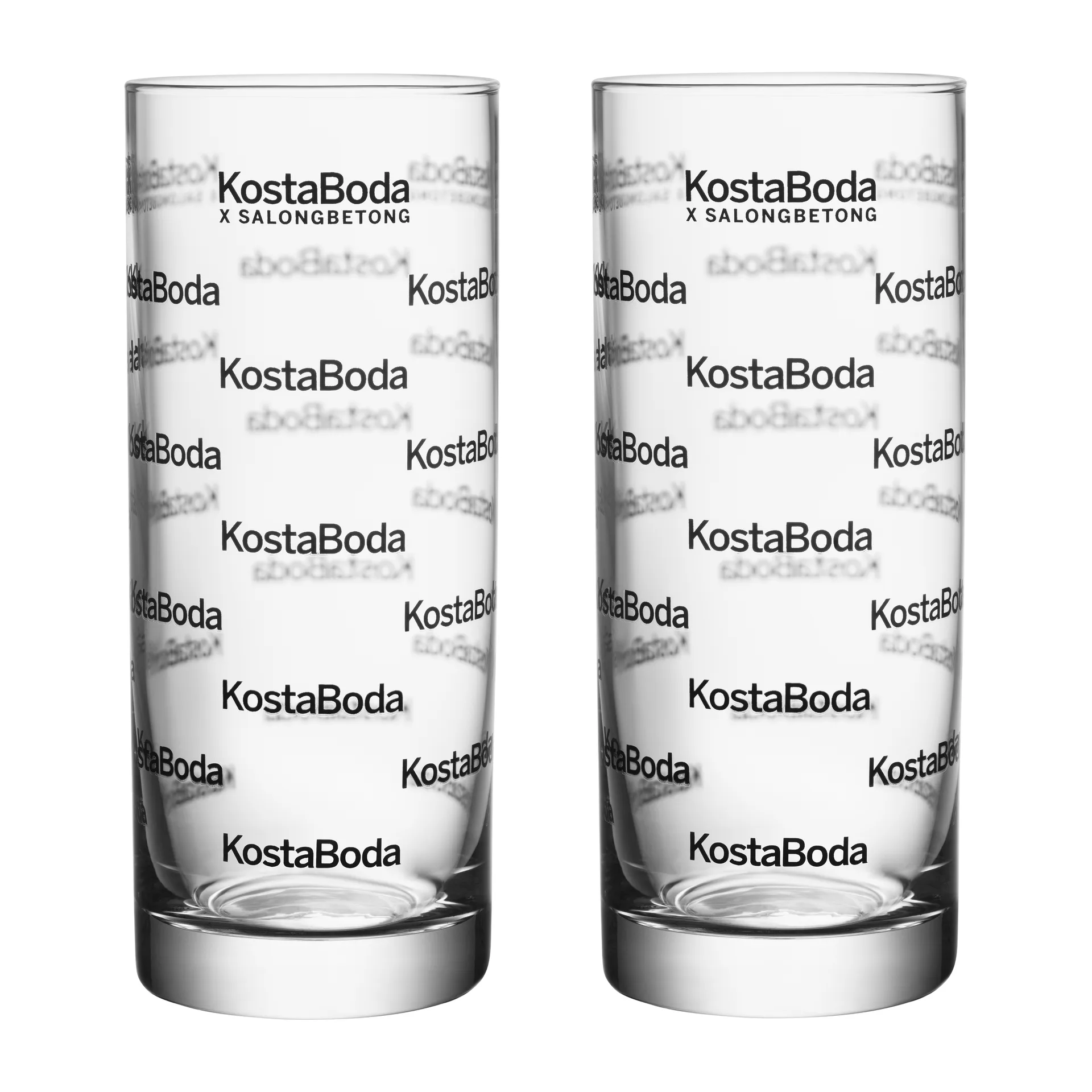 Salong Betong highball Glas 33cl 2er Pack, Klar-schwarz Kosta Boda