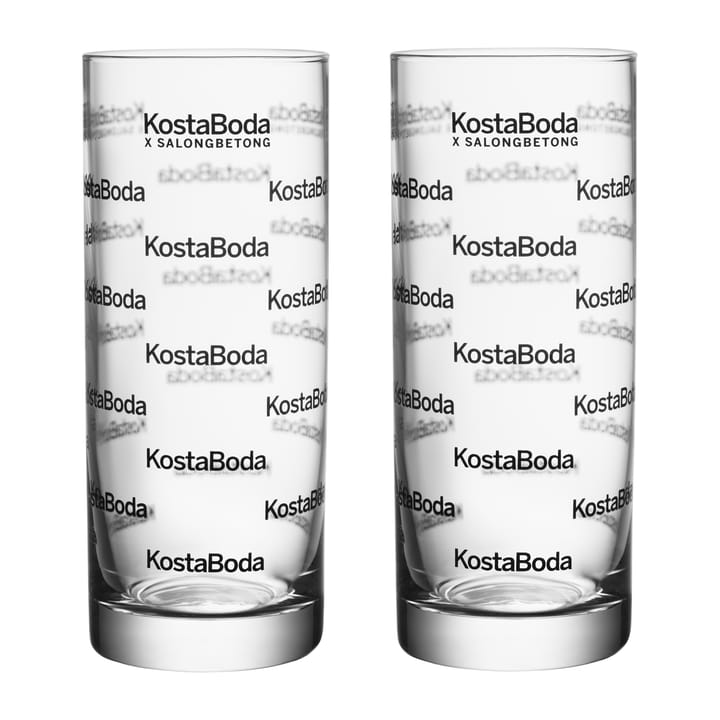 Salong Betong highball Glas 33cl 2er Pack - Klar-schwarz - Kosta Boda