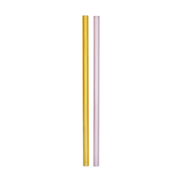 Sipsavor Strohhalme 200 mm 2er-Pack - Rosa-Gelb - Kosta Boda