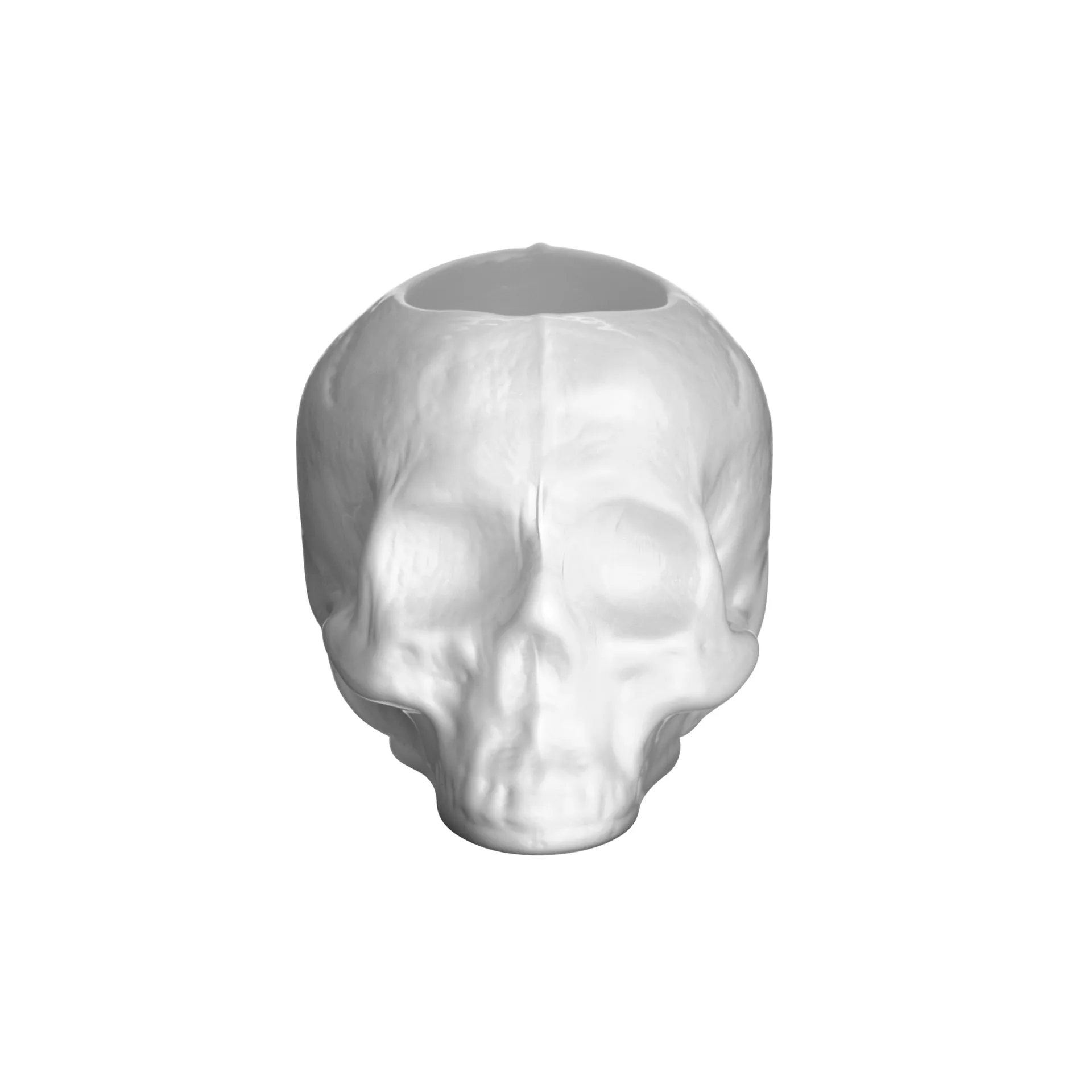 Skull Kerzenhalter 8,5 cm, Weiß Kosta Boda