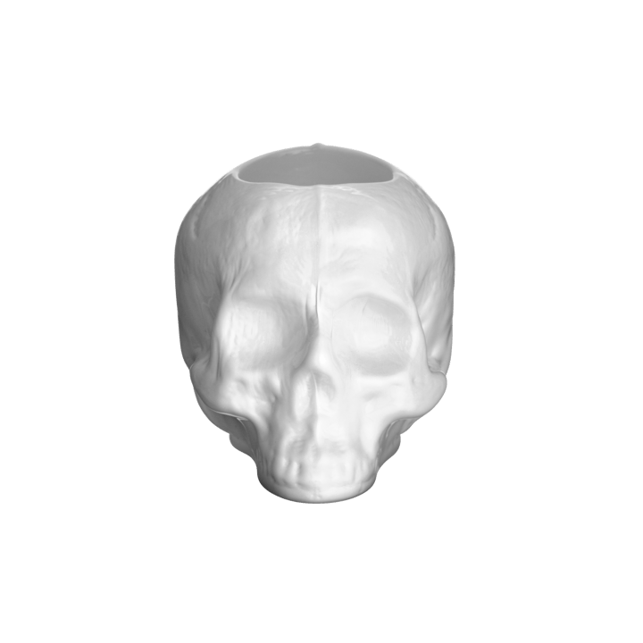 Skull Kerzenhalter 8,5 cm - Weiß - Kosta Boda