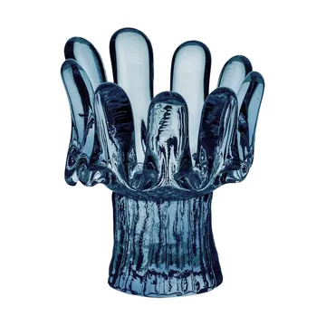 Solros Windlicht rundes Glas 11,5 cm - Blau - Kosta Boda