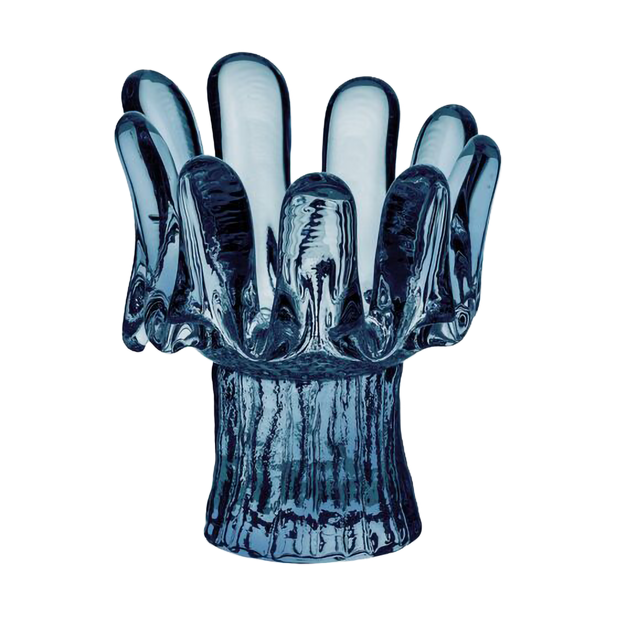 Kosta Boda Solros Windlicht rundes Glas 11,5 cm Blau