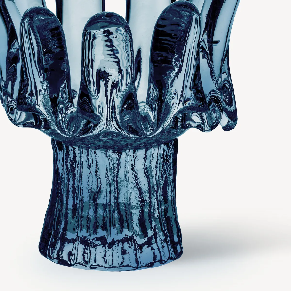 Solros Windlicht rundes Glas 11,5 cm, Blau Kosta Boda