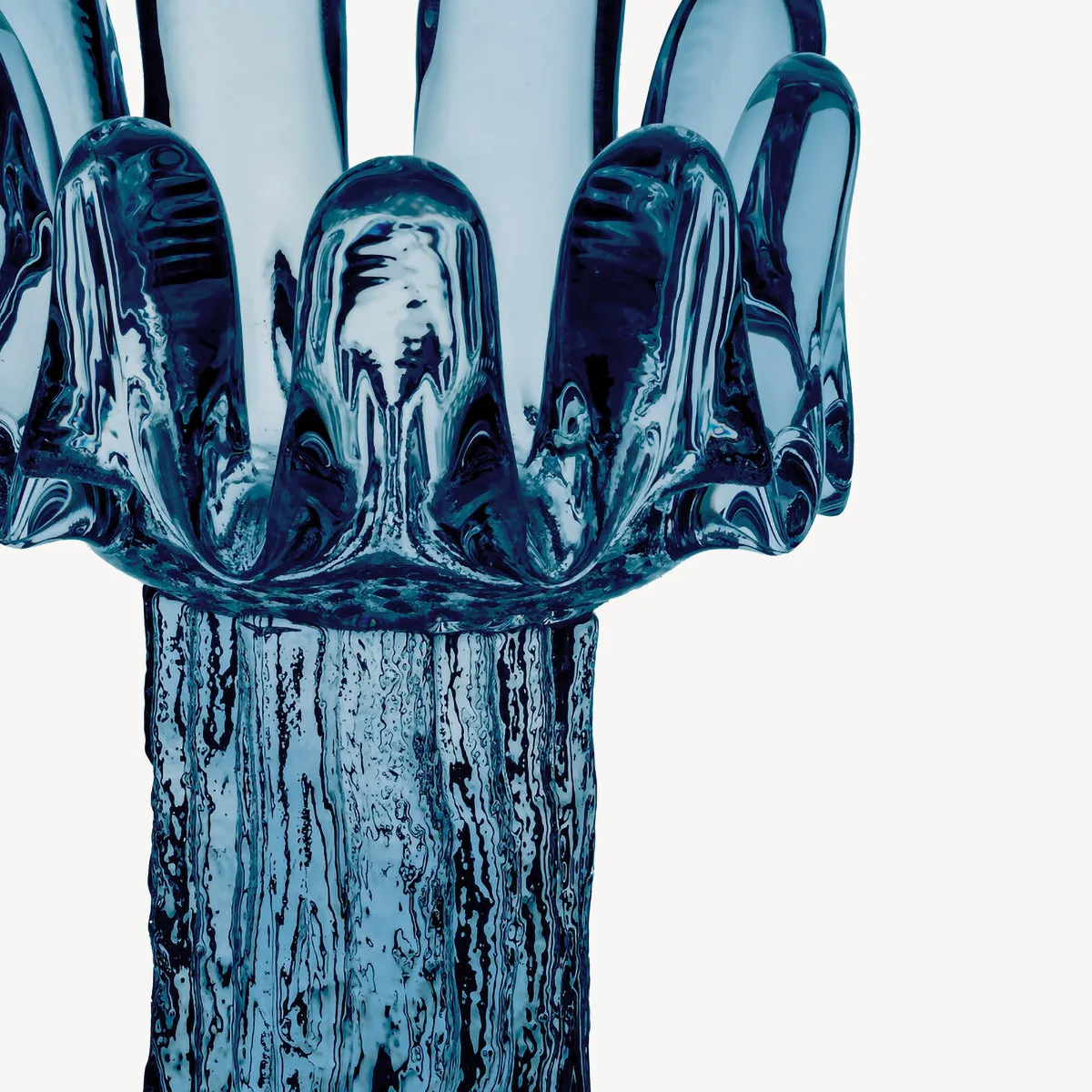 Solros Windlicht rundes Glas 18 cm, Blau Kosta Boda