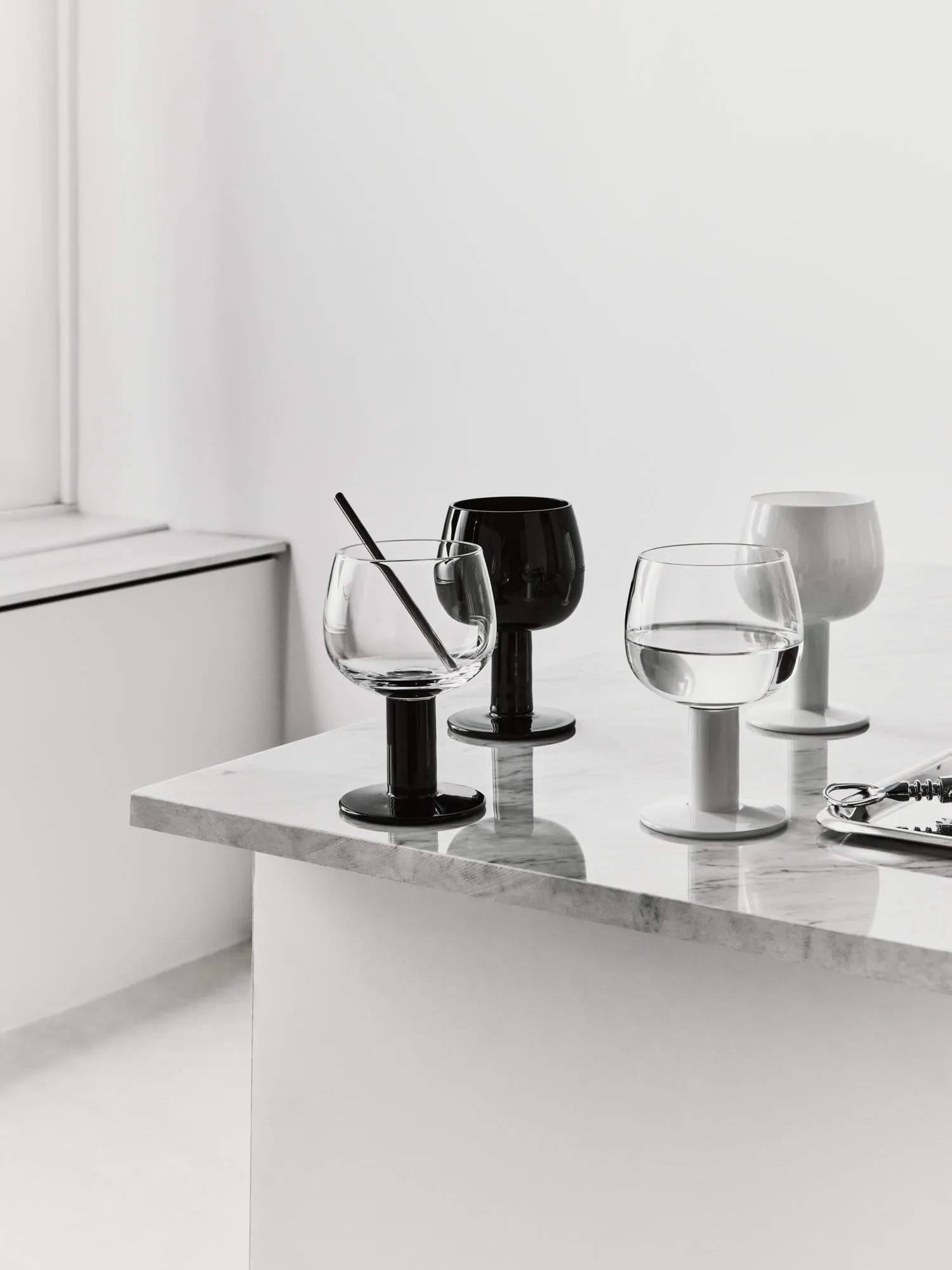 Vaters Glas, Weiß-Schwarz, 4er-Pack Kosta Boda