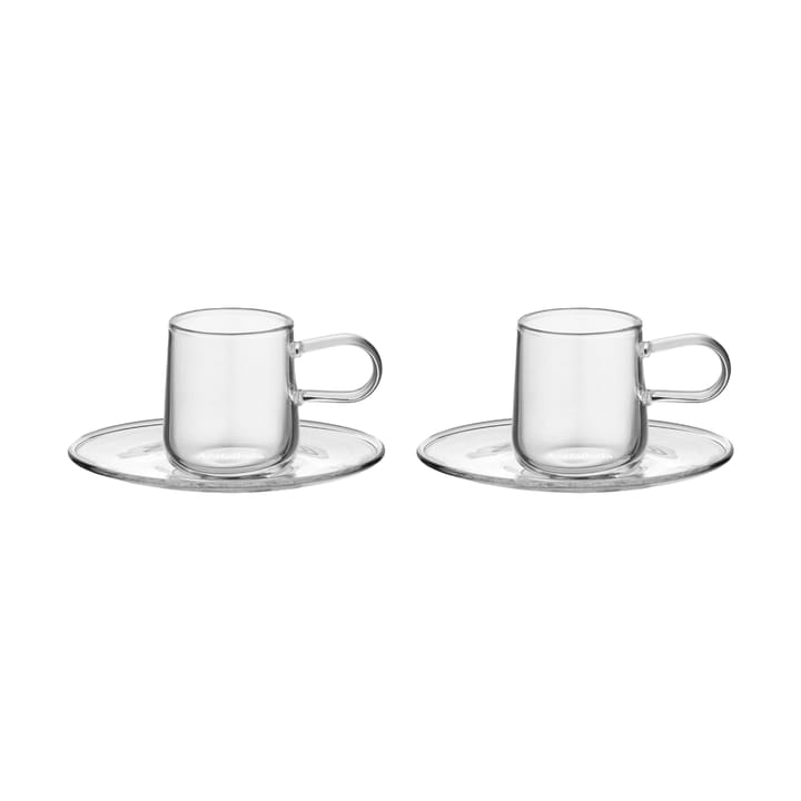 Viva Espressotasse mit Untertasse 8 cl 2er-Packung - Klar - Kosta Boda