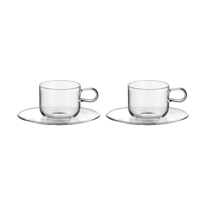 Viva Tasse mit Untertasse 30 cl 2er-Pack - Klar - Kosta Boda