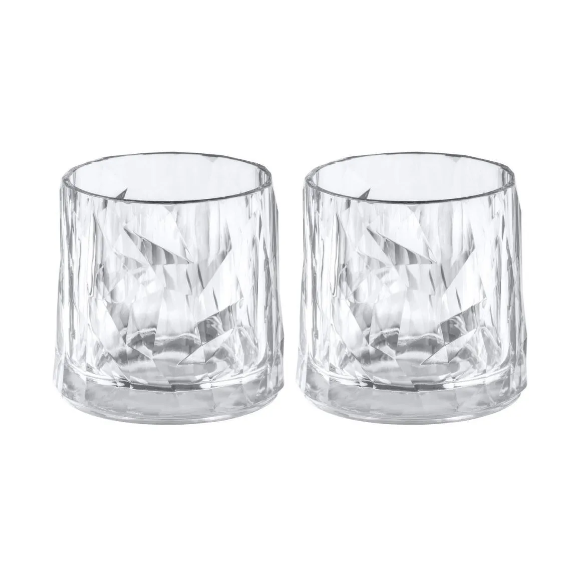 Club No. 2 Trinkbecher Kunststoff 25 cl 2er Pack, Kristallklar Koziol