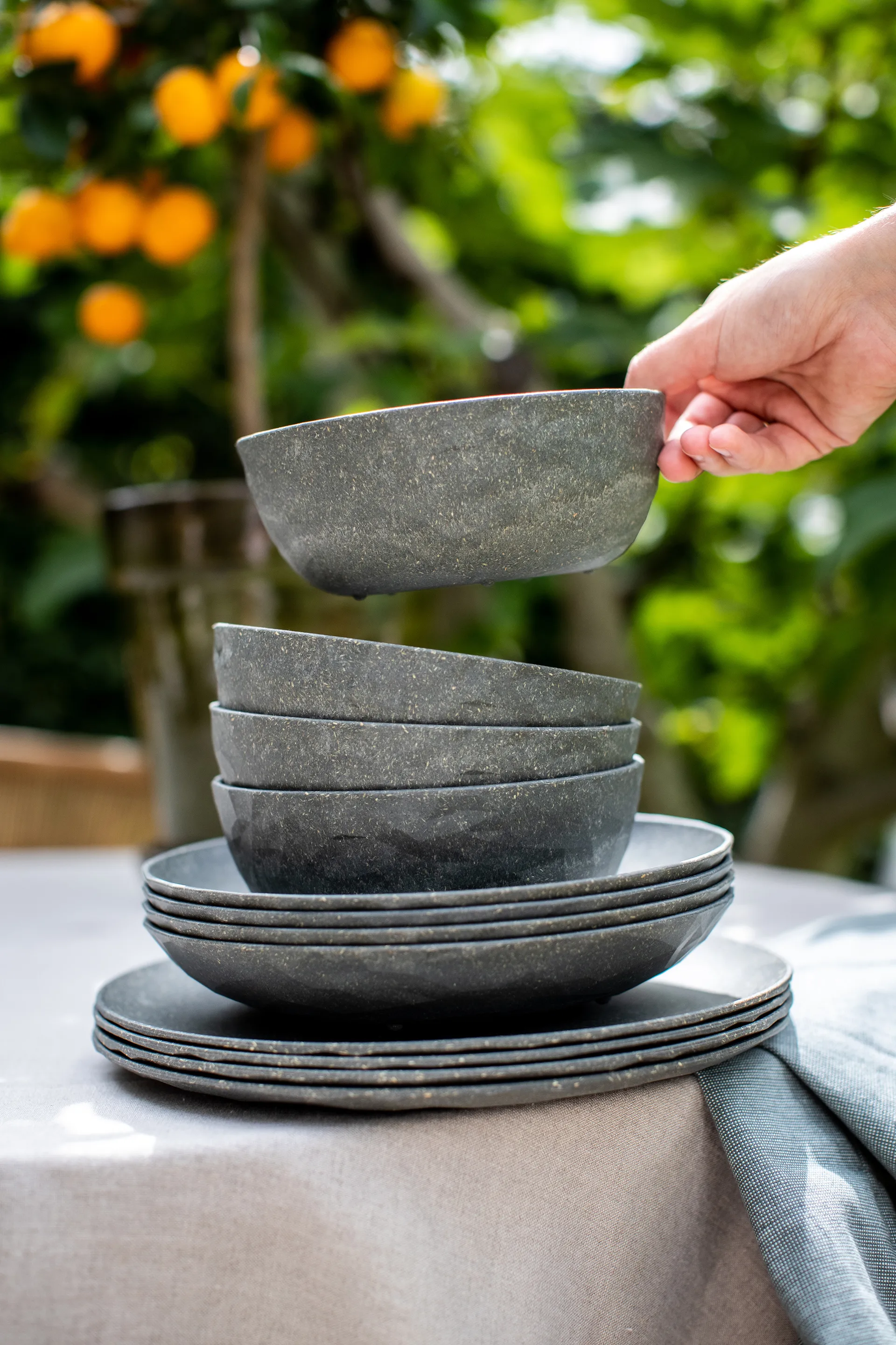 Club Schale Ø16,2 cm 4er-Pack biozirkulärer Thermoplast, Nature ash grey Koziol