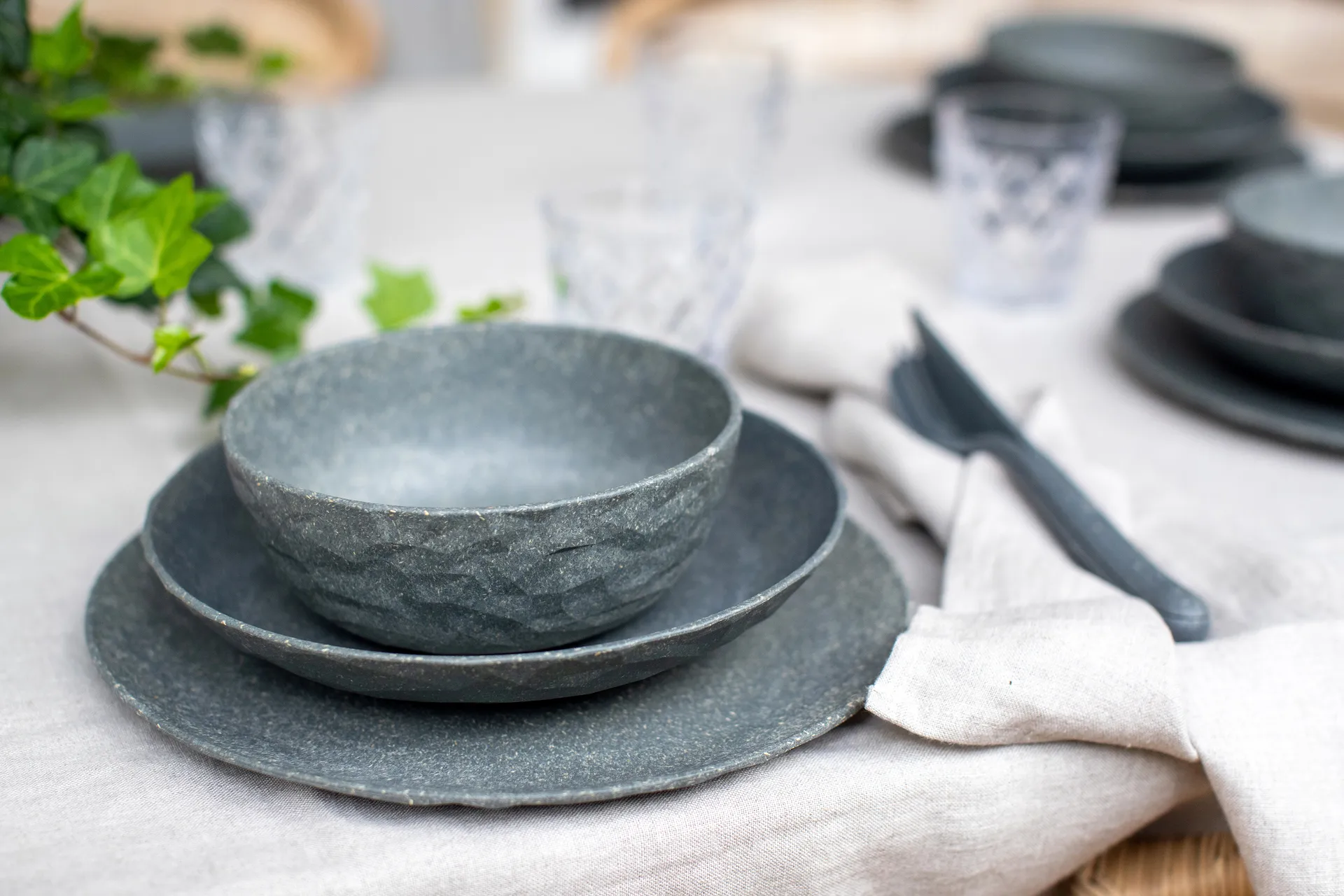 Club Schale Ø16,2 cm 4er-Pack biozirkulärer Thermoplast, Nature ash grey Koziol