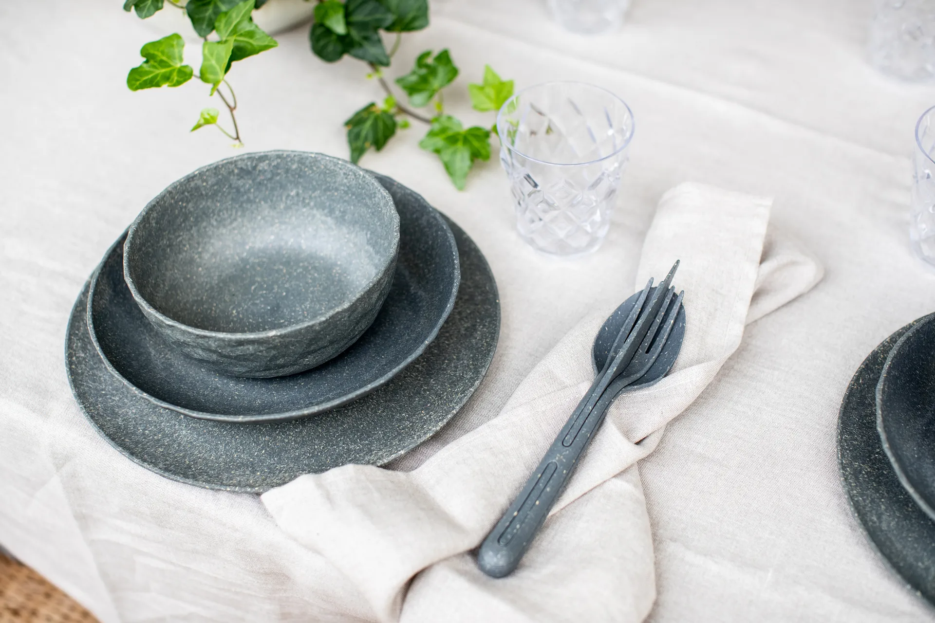 Club Schale Ø16,2 cm 4er-Pack biozirkulärer Thermoplast, Nature ash grey Koziol