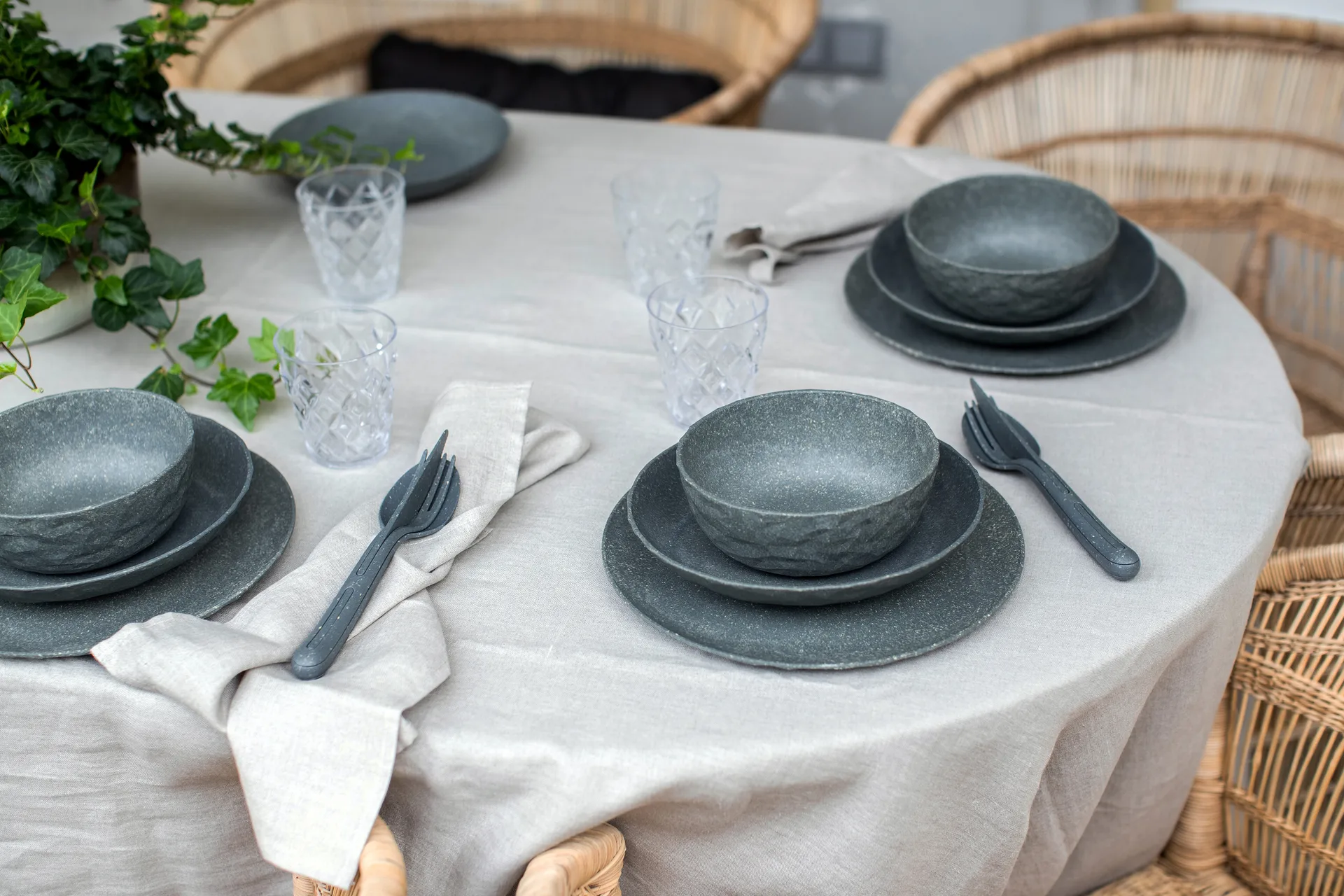 Club Schale Ø16,2 cm 4er-Pack biozirkulärer Thermoplast, Nature ash grey Koziol