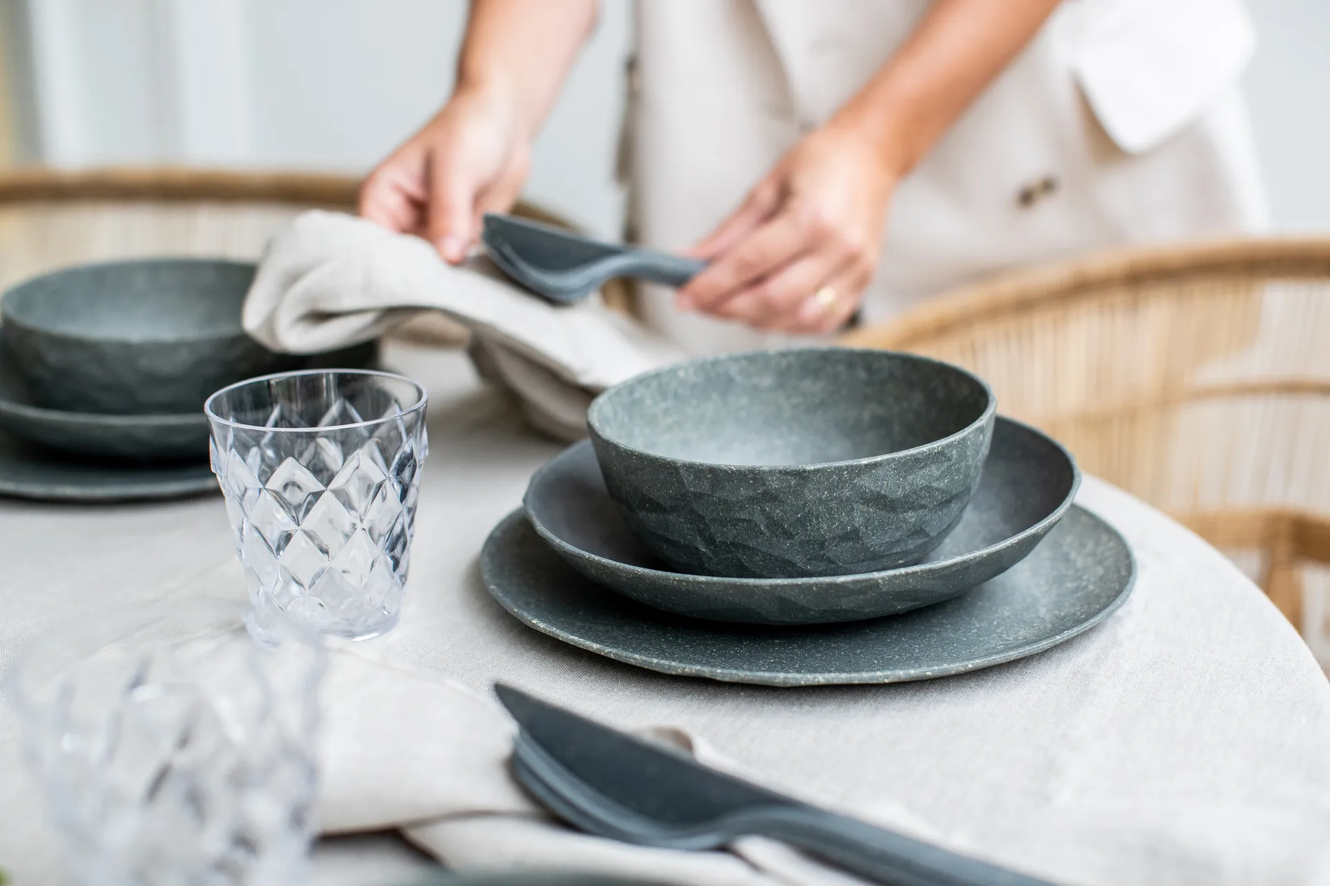 Club Schale Ø16,2 cm 4er-Pack biozirkulärer Thermoplast, Nature ash grey Koziol