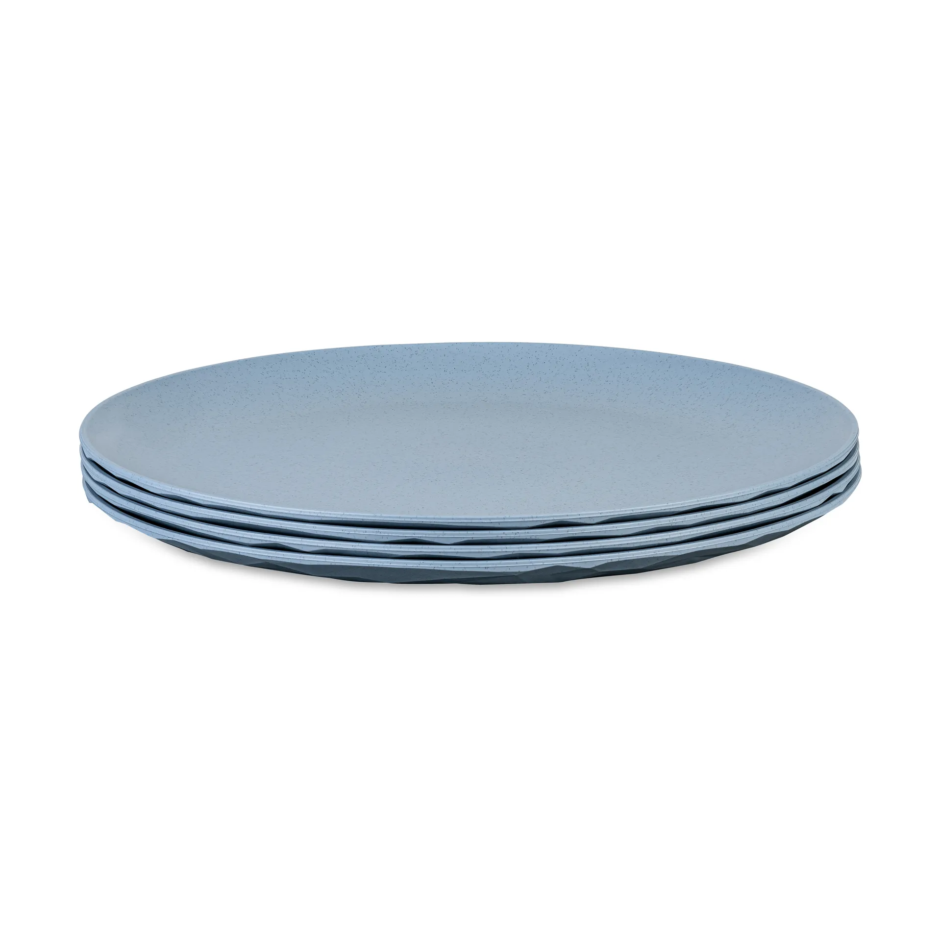 Club Teller Ø26 cm 4er-Pack biozirkulärer Thermoplast, Nature flower blue Koziol