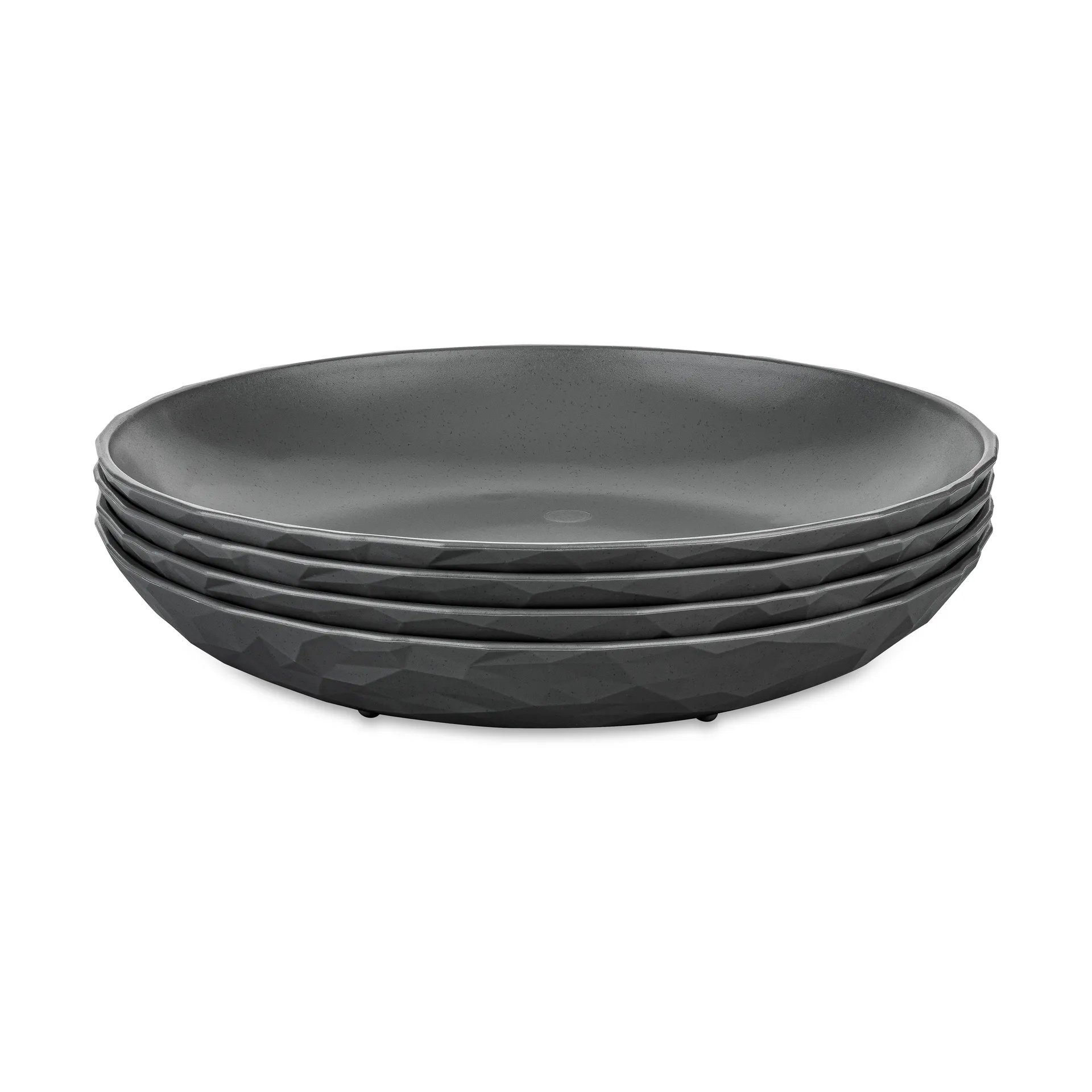 Club tiefer Teller Ø22 cm 4er-Pack biozirkulärer Thermoplast, Nature ash grey Koziol