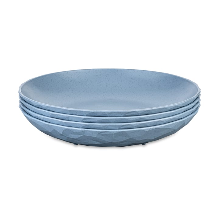 Club tiefer Teller Ø22 cm 4er-Pack biozirkulärer Thermoplast - Nature flower blue - Koziol