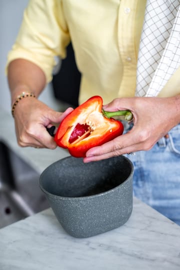 Connect Schüssel mit Deckel 1 L biozirkulärer Thermoplast - Nature ash grey - Koziol