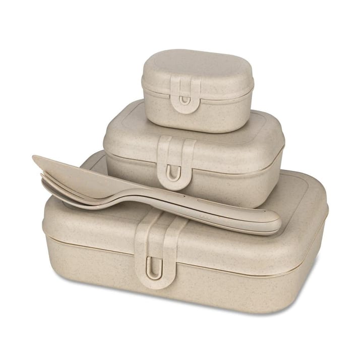 Pascal Ready Set 3 x  Lunchbox und Besteck - Nature desert sand - Koziol