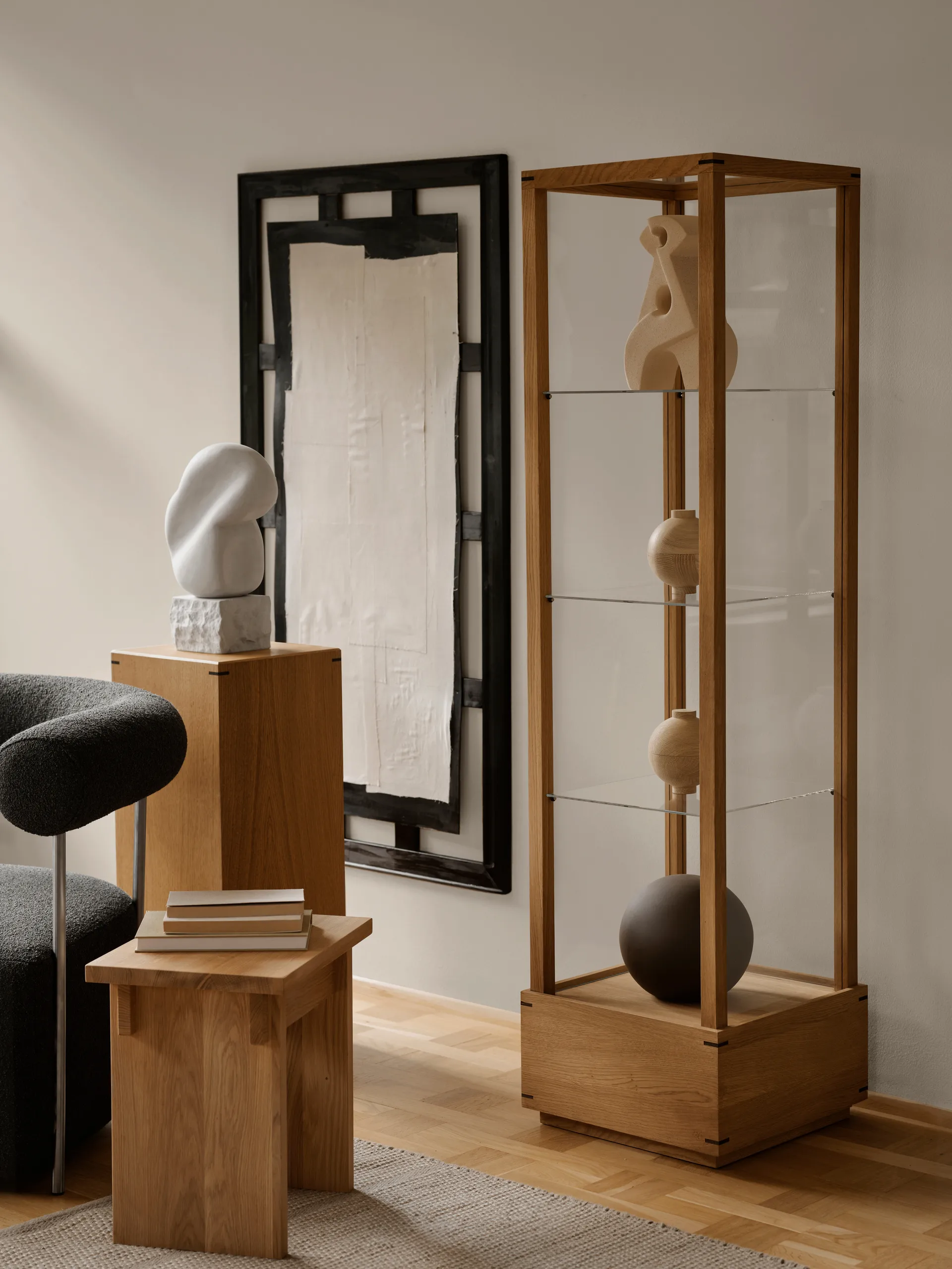 Artisan Hocker 30x40 cm, Warm lackierte Eiche Kristina Dam Studio