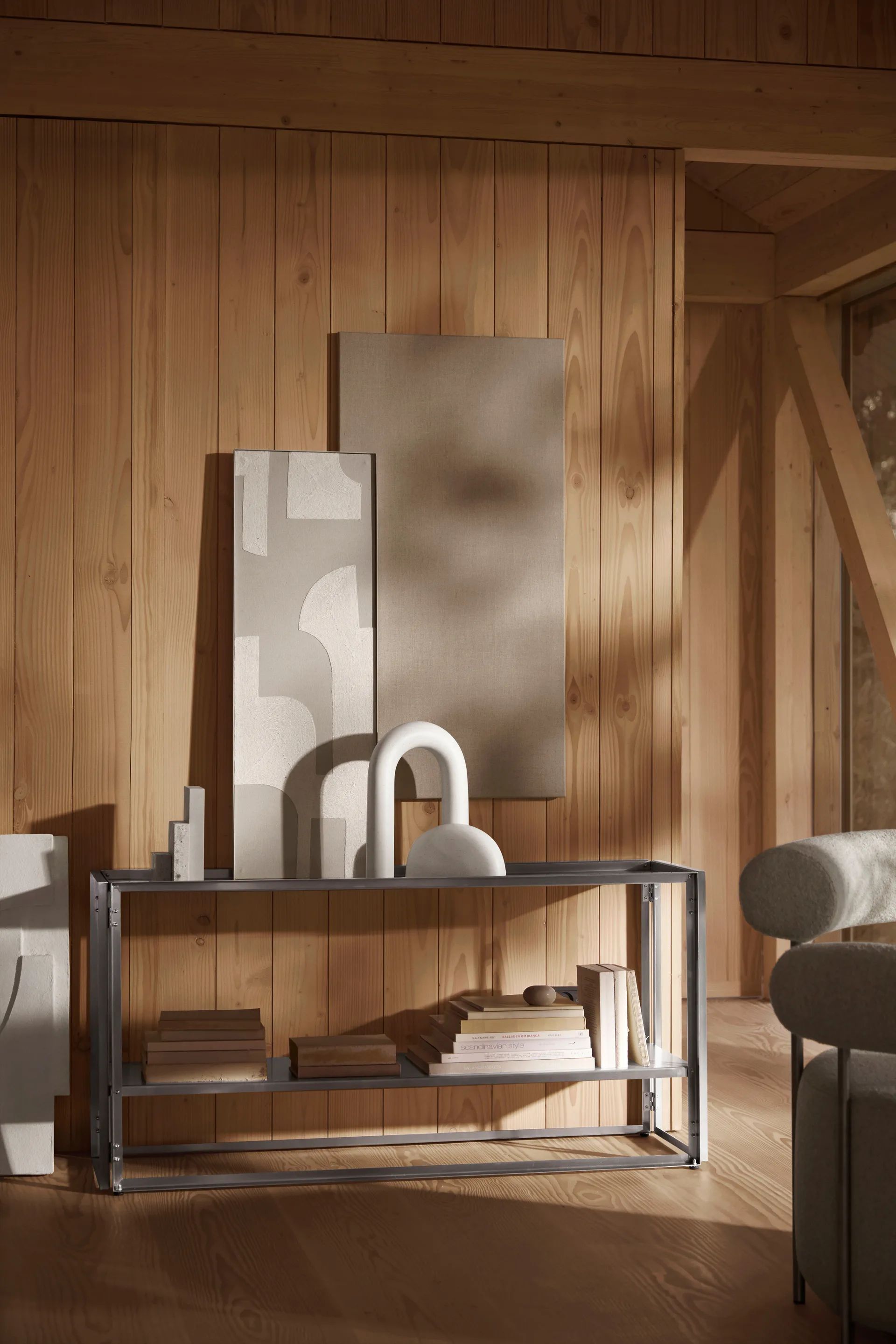 Foldable Konsolletisch 124x60 cm, Gebürsteter Edelstahl Kristina Dam Studio