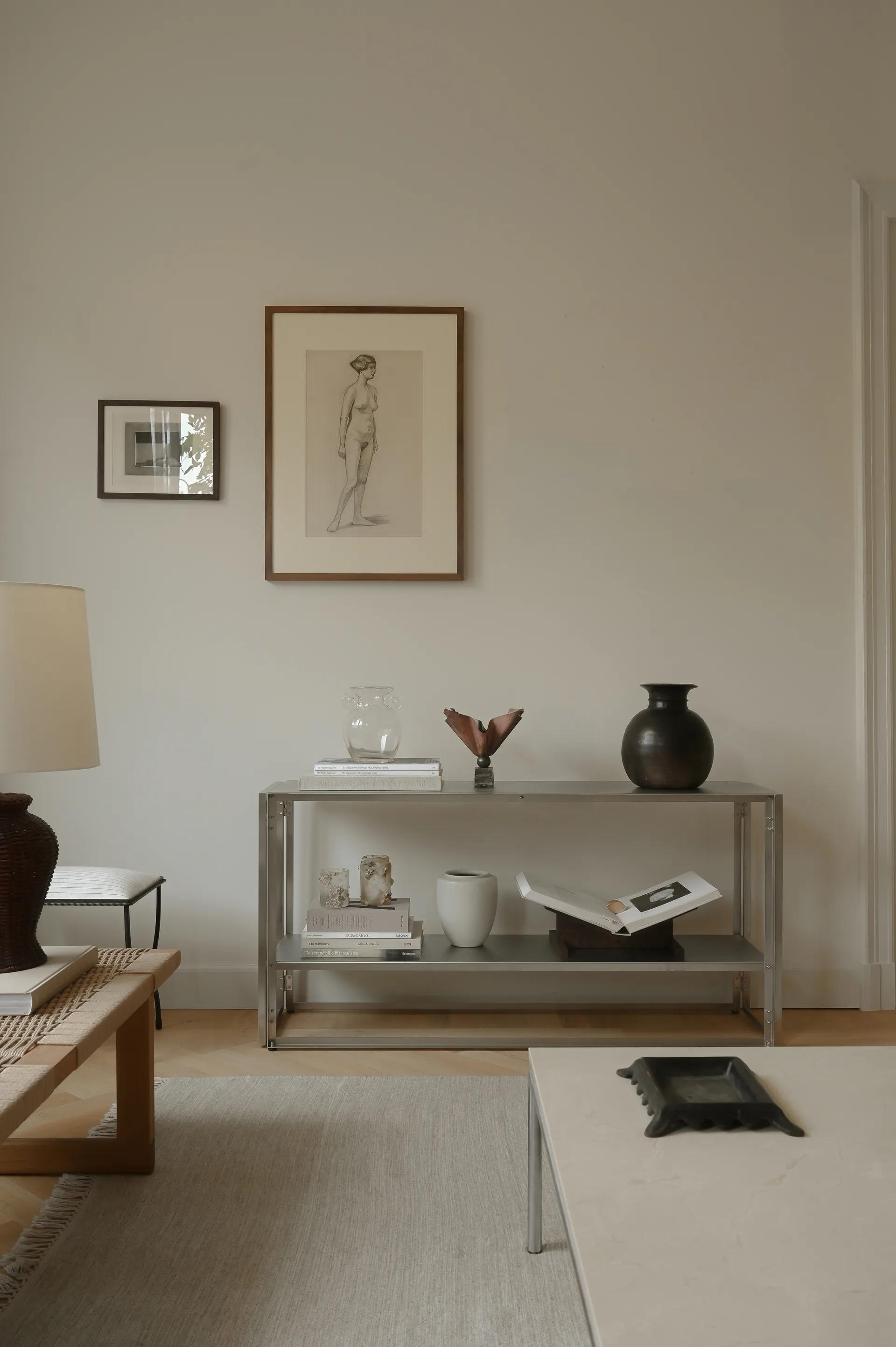 Foldable Konsolletisch 124x60 cm, Gebürsteter Edelstahl Kristina Dam Studio