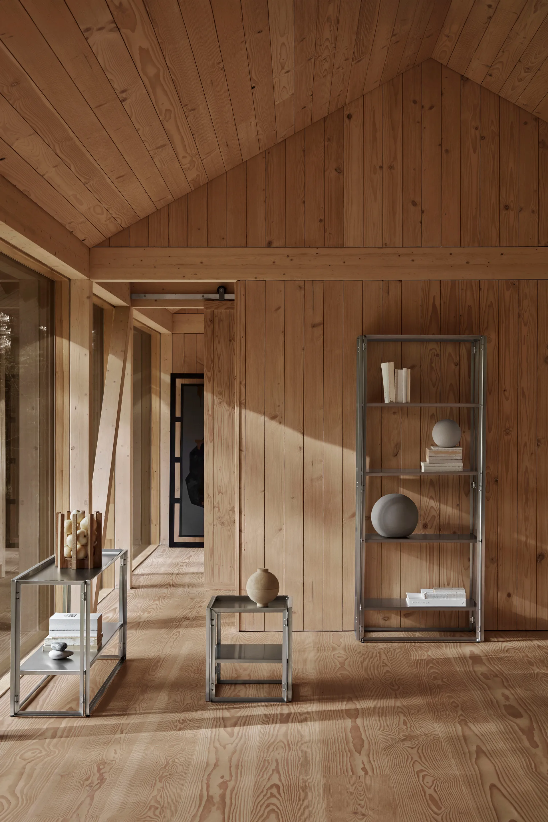 Klappbares Beistelltisch 40x40 cm, Gebürsteter Edelstahl Kristina Dam Studio