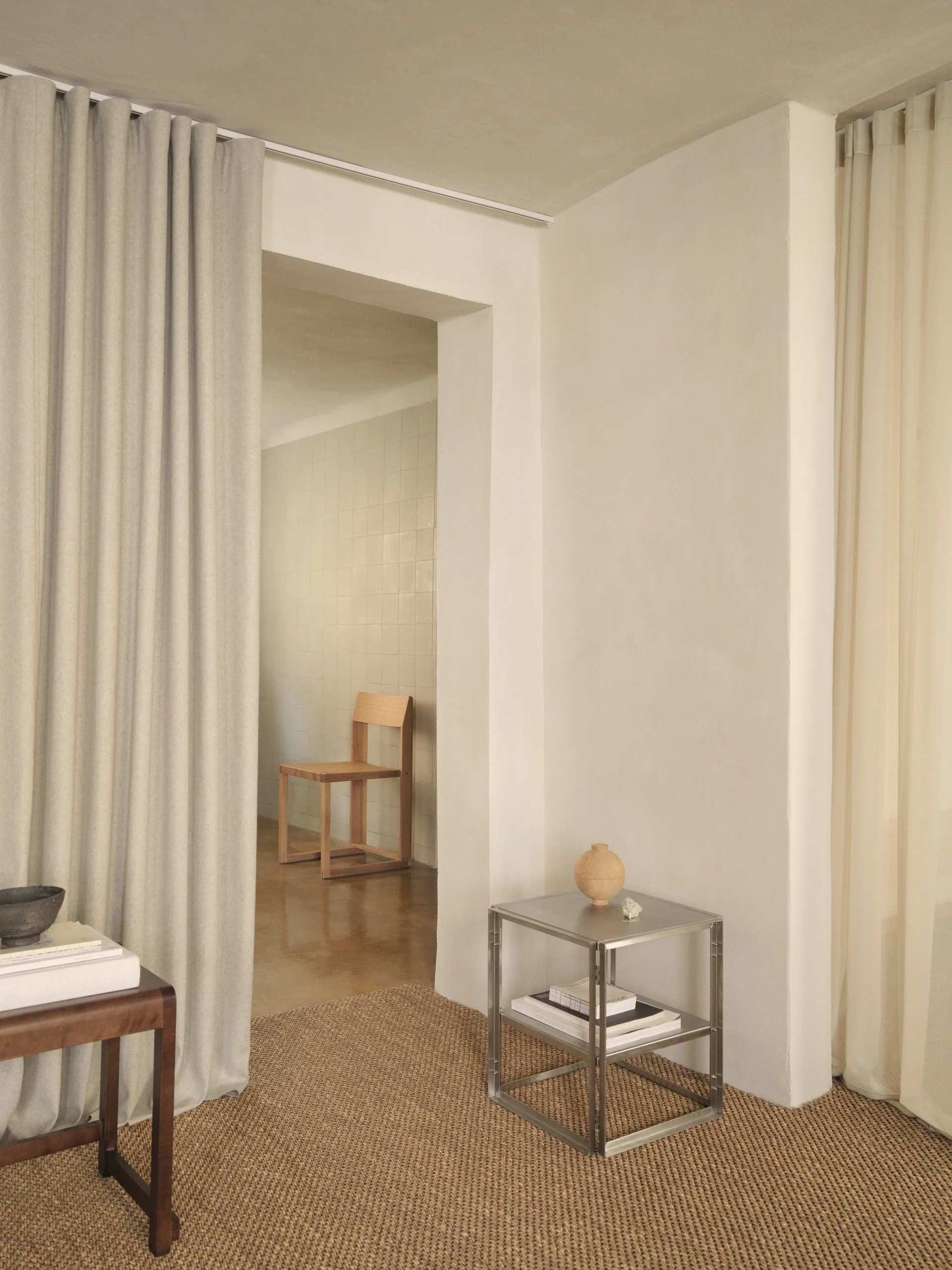 Klappbares Beistelltisch 40x40 cm, Gebürsteter Edelstahl Kristina Dam Studio