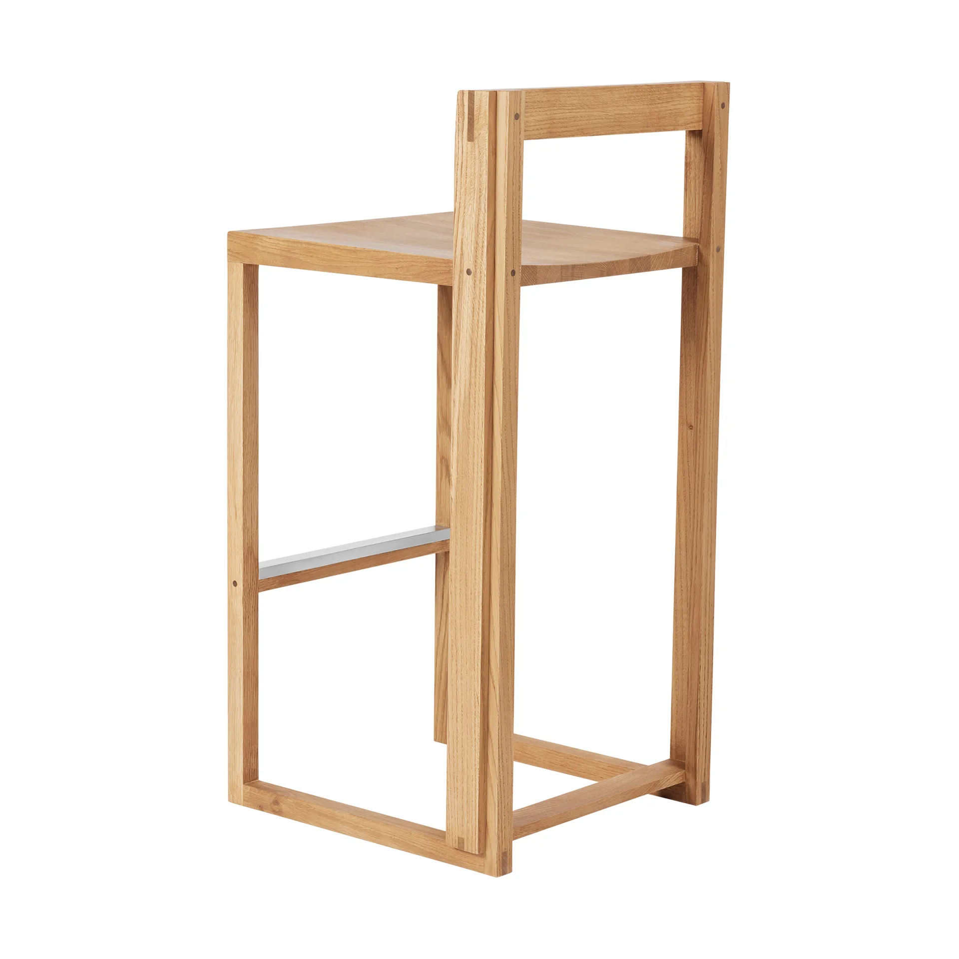 Outline Barhocker 75 cm, Warm lackierte Eiche-gebürsteter Stahl Kristina Dam Studio