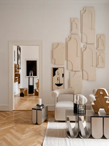 Serif Relief Wanddekoration M - Off white - Kristina Dam Studio