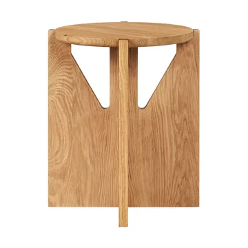 Simple runder Hocker Ø36 cm - Warm lackierte Eiche - Kristina Dam Studio