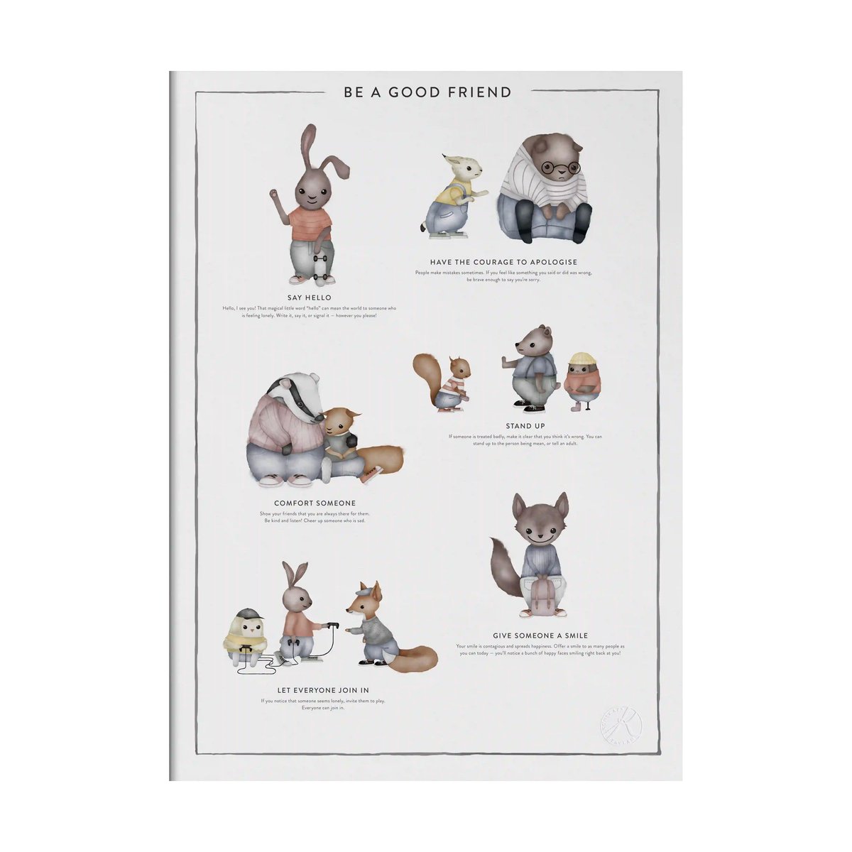 Kunskapstavlan® Be a good friend Poster 50x70 cm