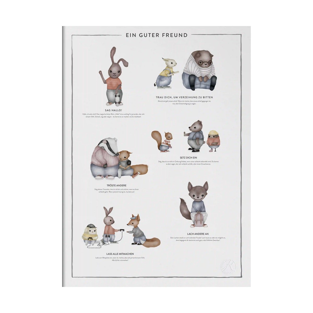 Kunskapstavlan® Ein guter freund Poster 30x40 cm
