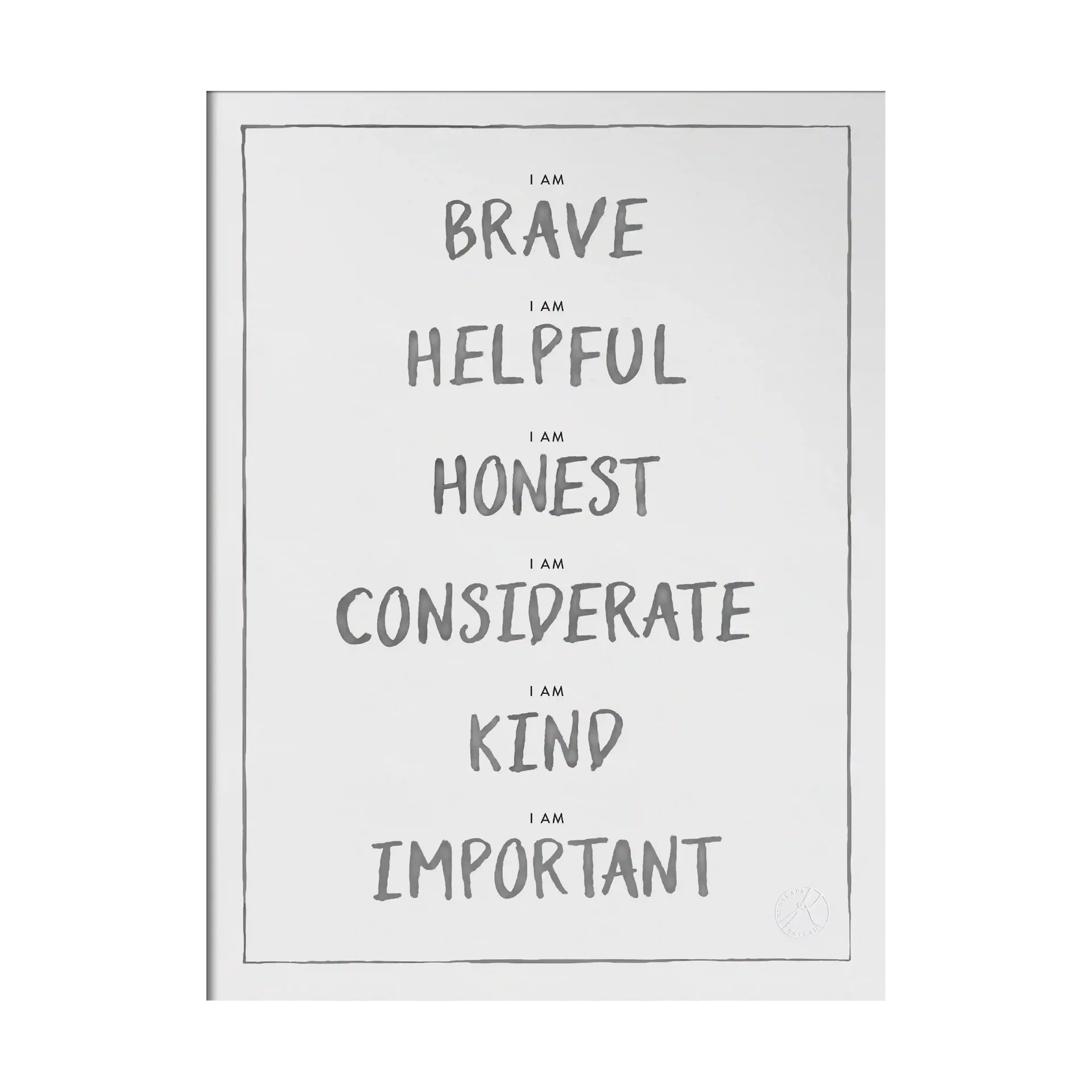 I am Poster 30x40 cm, Dark grey Kunskapstavlan®