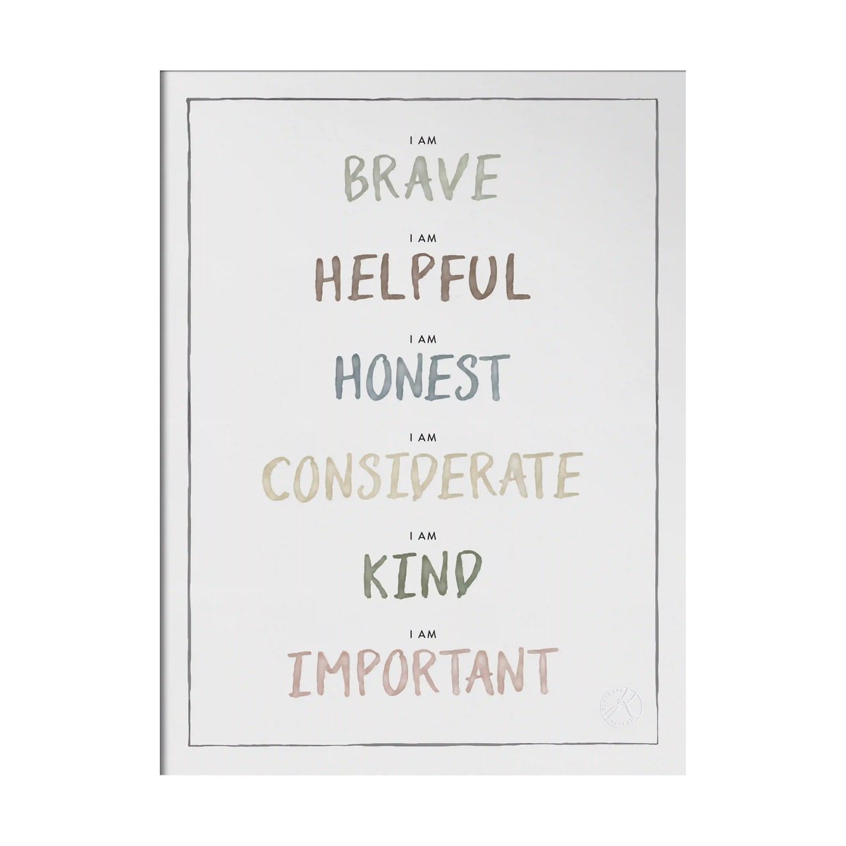 Kunskapstavlan® I am Poster 30x40 cm Dusty pastel