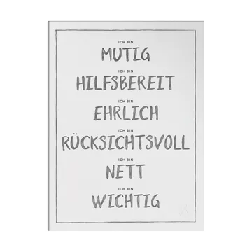 Ich bin Poster 30x40 cm - Dunkelgrau - Kunskapstavlan®