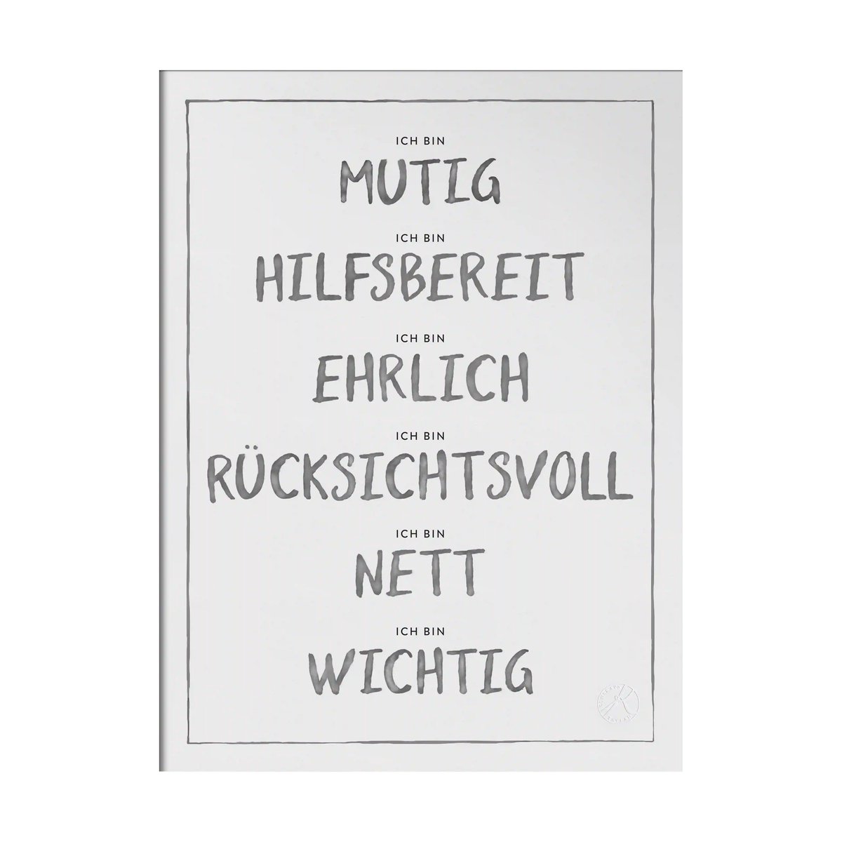 Kunskapstavlan® Ich bin Poster 30x40 cm Dunkelgrau