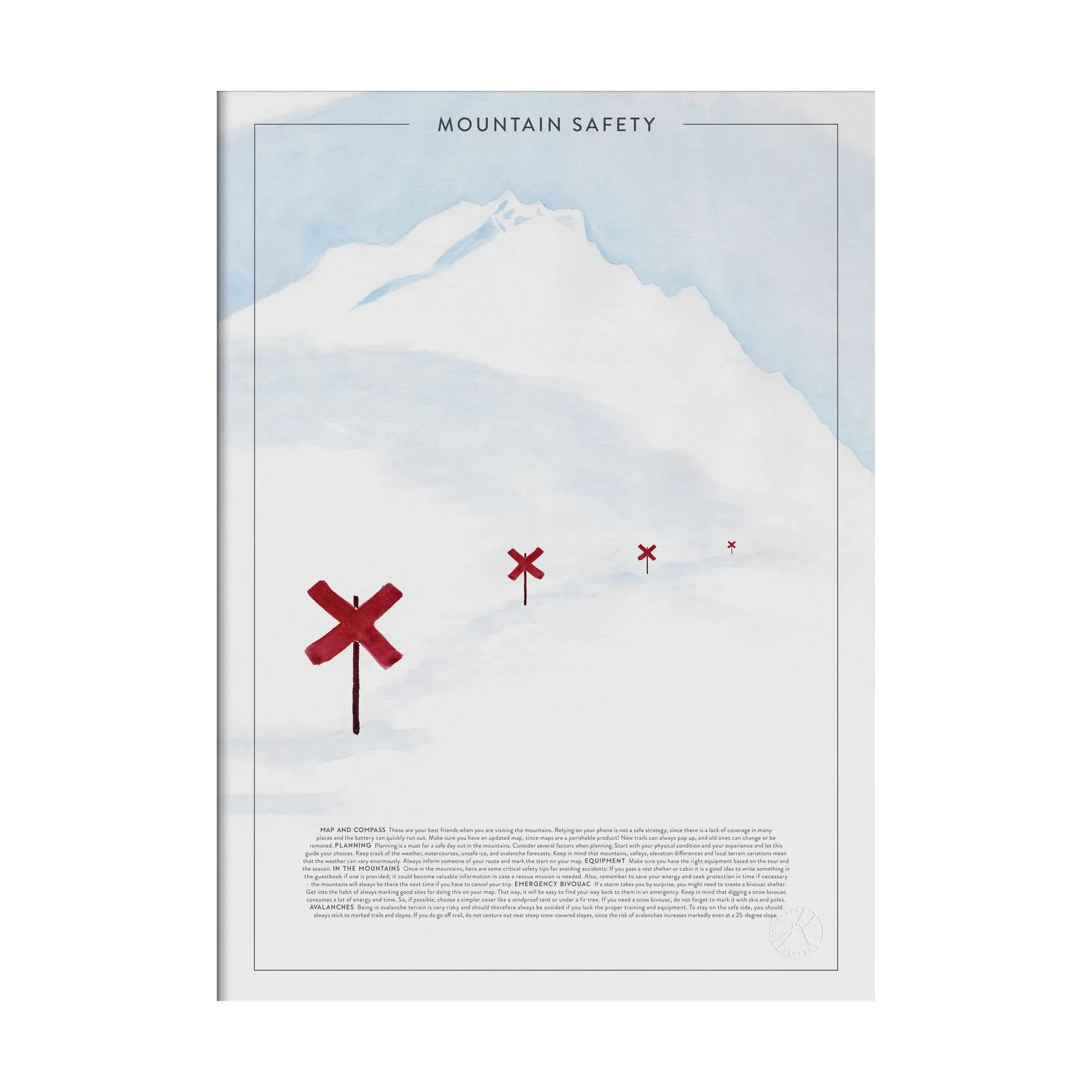 Mountain safety Poster, 30x40 cm Kunskapstavlan®