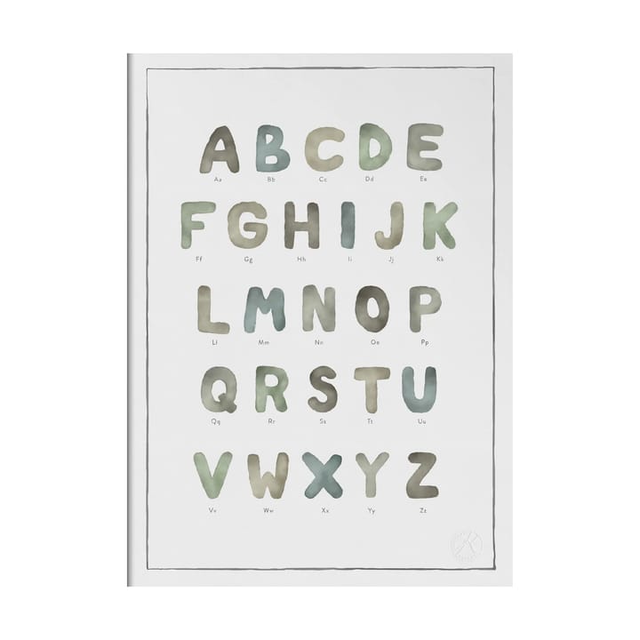 The alphabet watercolor poster - 30x40 cm - Kunskapstavlan®